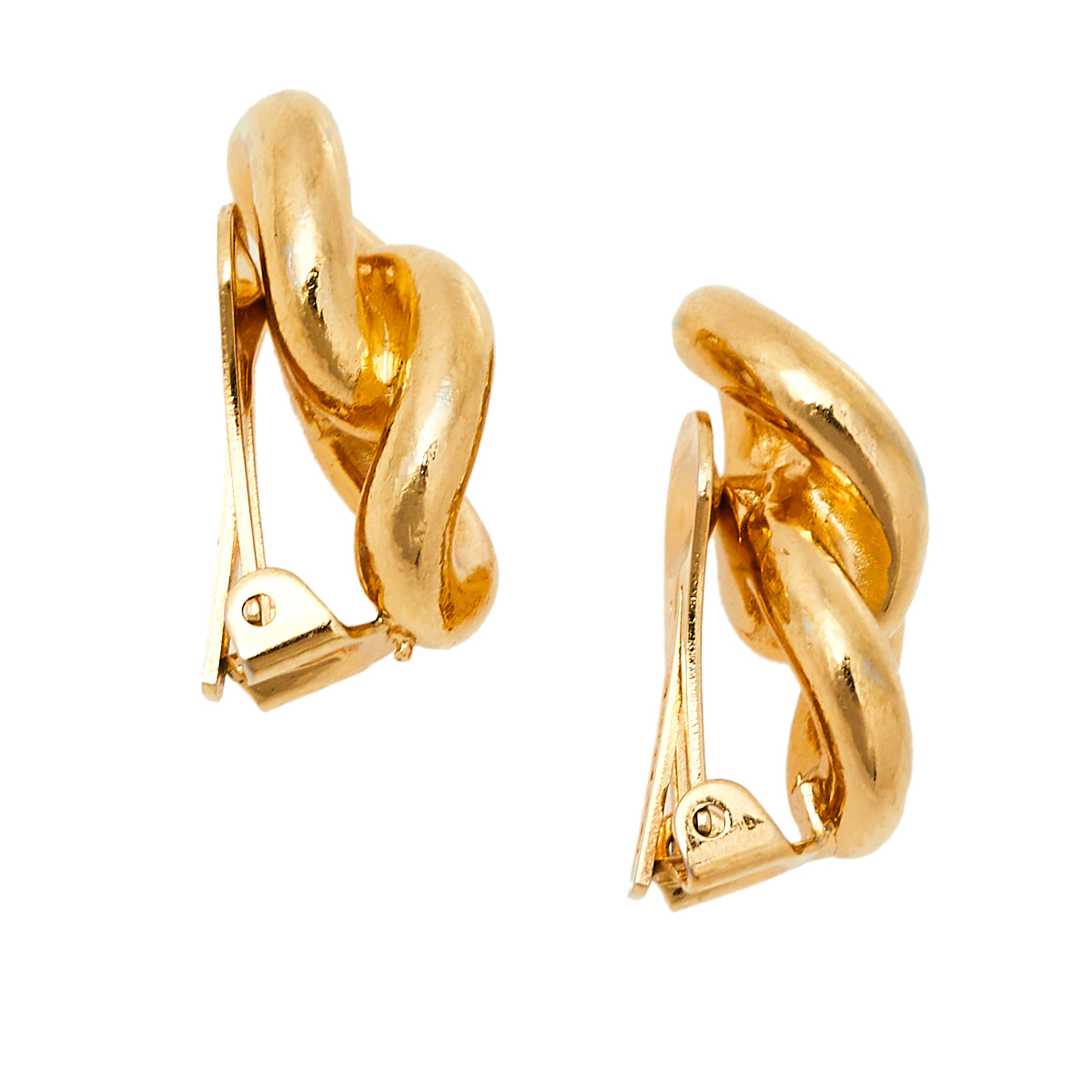

Dior Vintage Gold Tone Chain Link Clip On Earrings