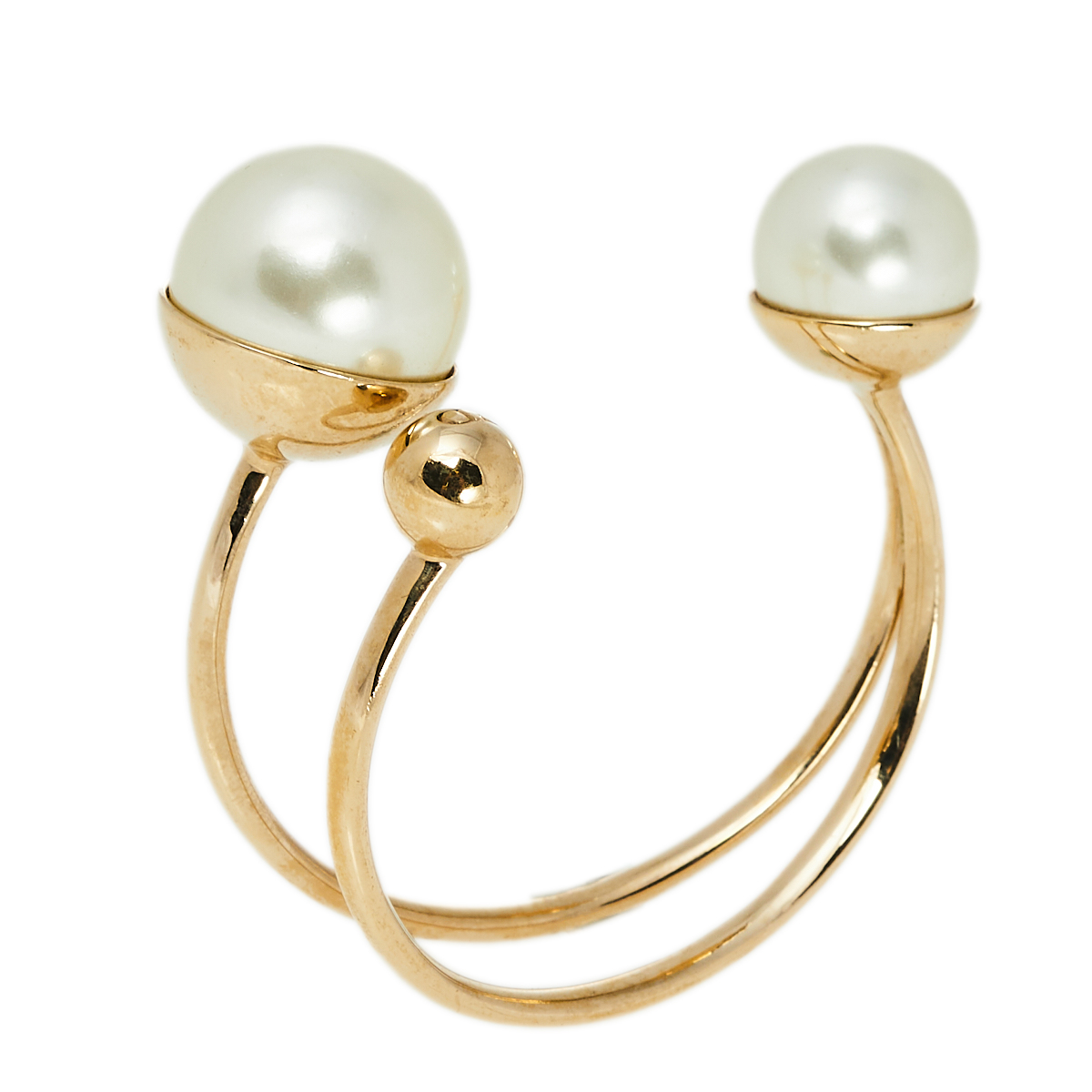 

Dior Ultradior Faux Pearl Gold Tone Cuff Bracelet