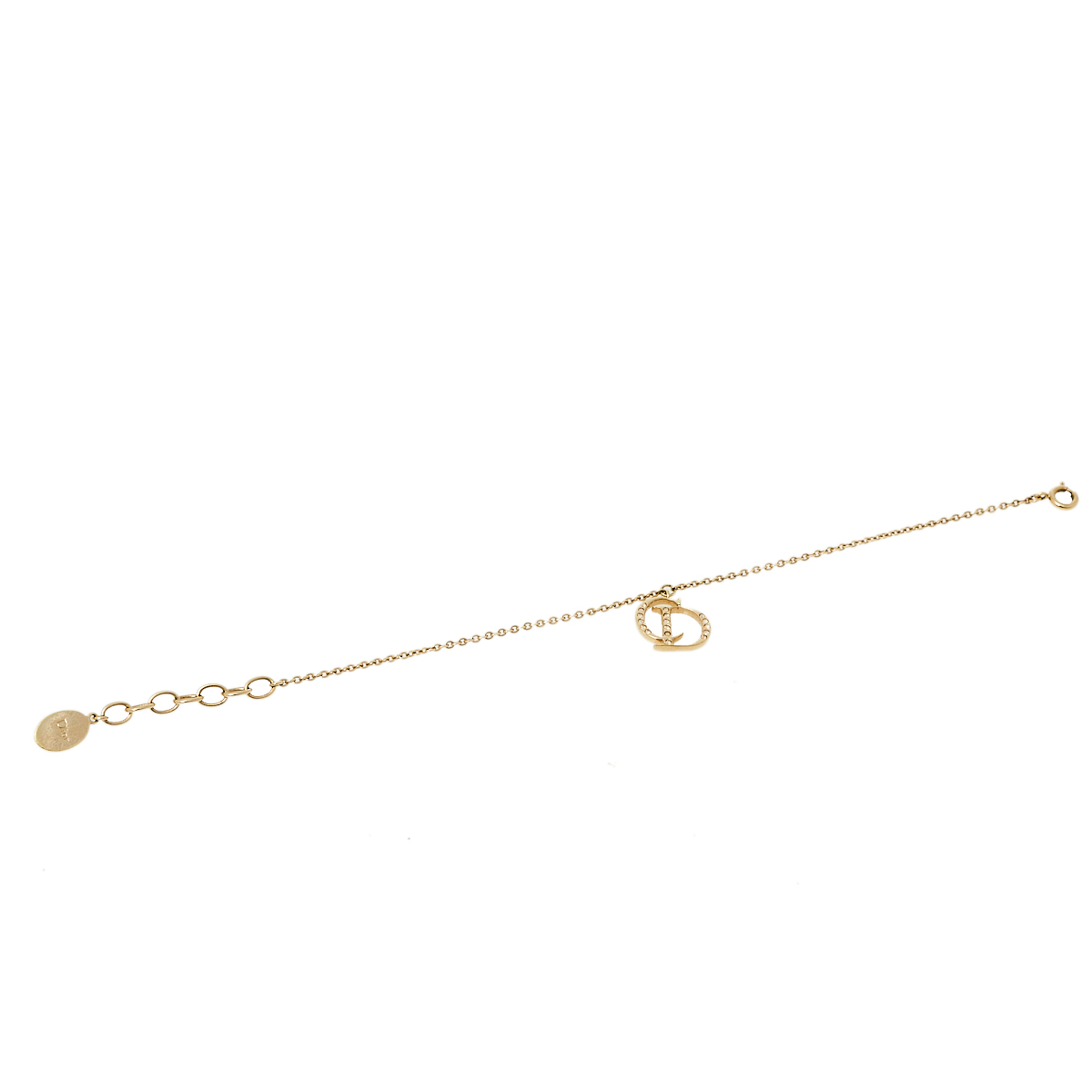 

Dior CD Logo Charm Crystal Gold Tone Bracelet