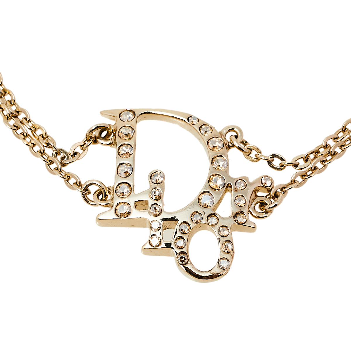 

Dior Oblique Crystal Gold Tone Bracelet