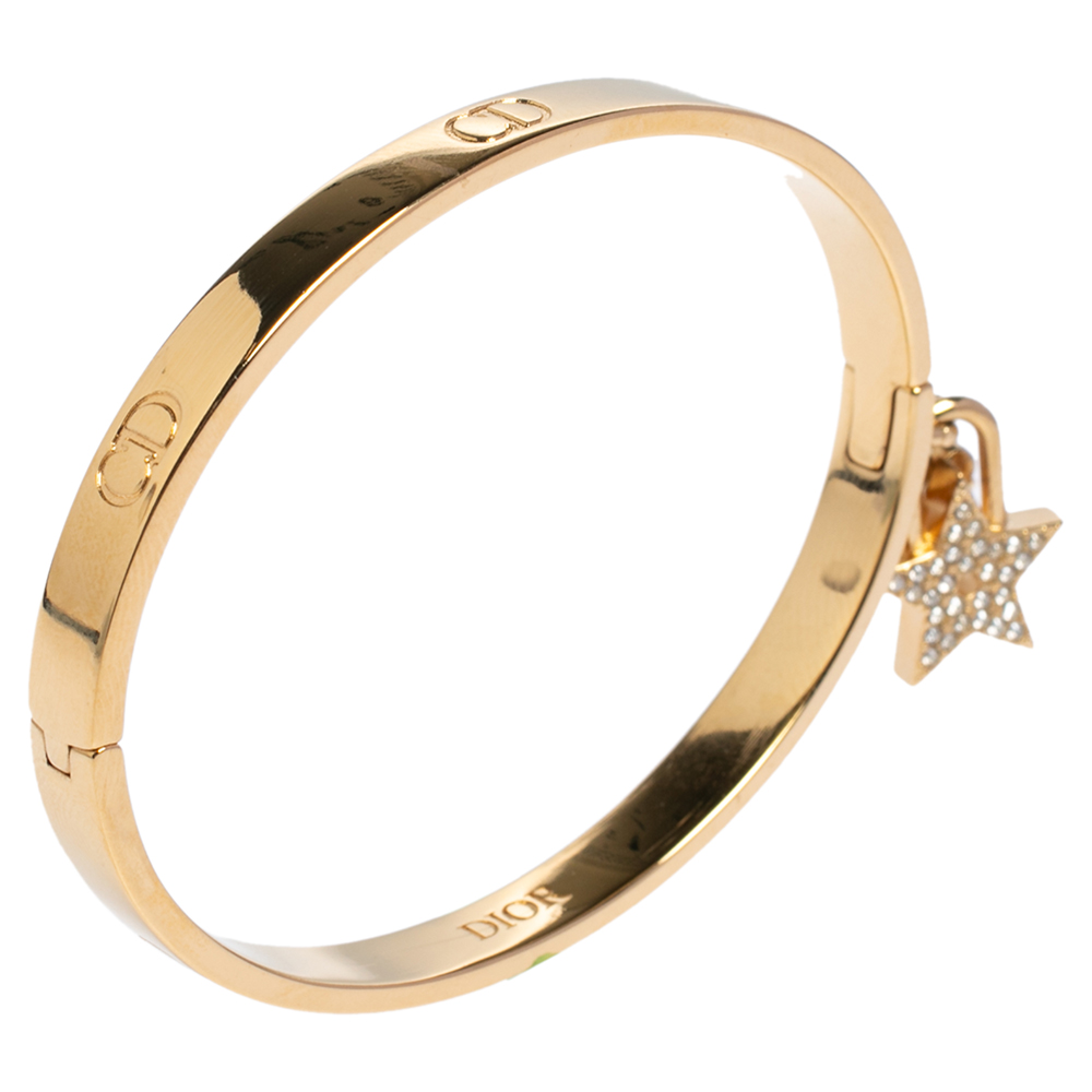 

Dior Lucky Locket Gold Tone Cuff Bracelet