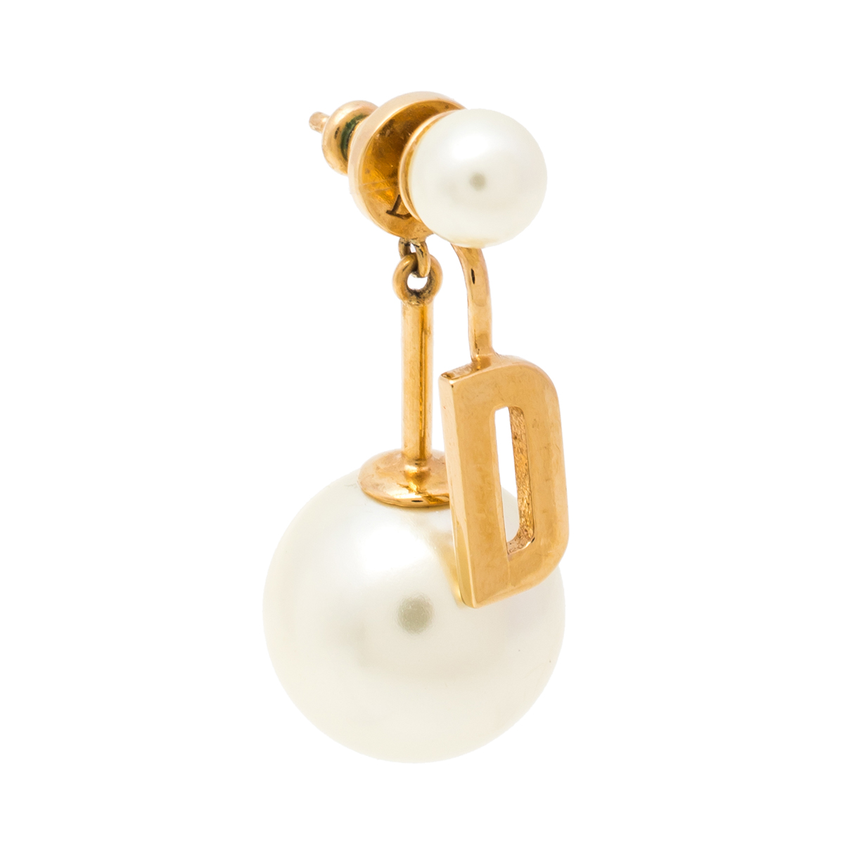 

My ABCDior Tribales Faux Pearl Letter D Single Earring, Gold