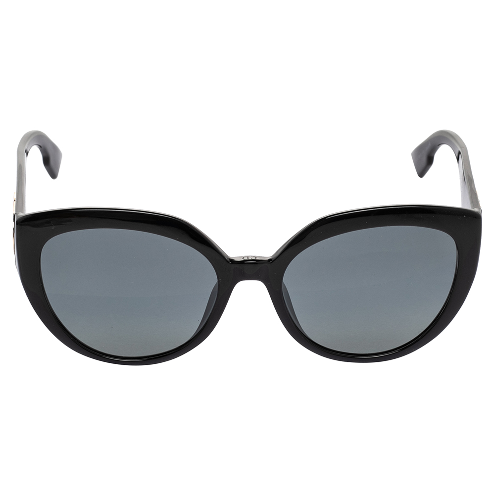 

Dior Black DDiorF Oversized Logo Cat Eye Sunglasses