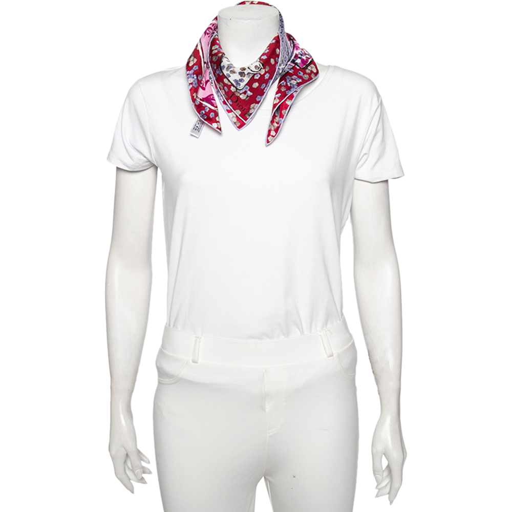 

Dior Pink Printed Silk Scarf