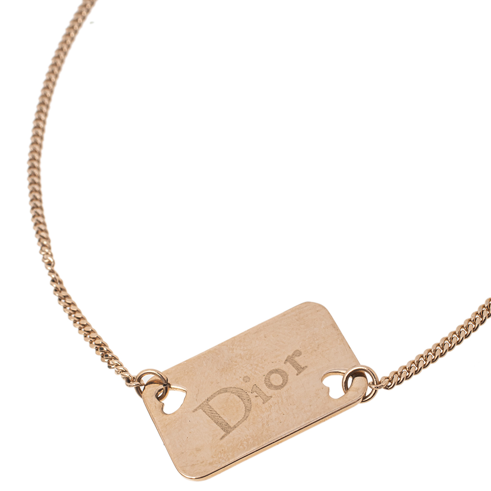 

Dior Gold Tone Logo Playing Card Charm Bracelet