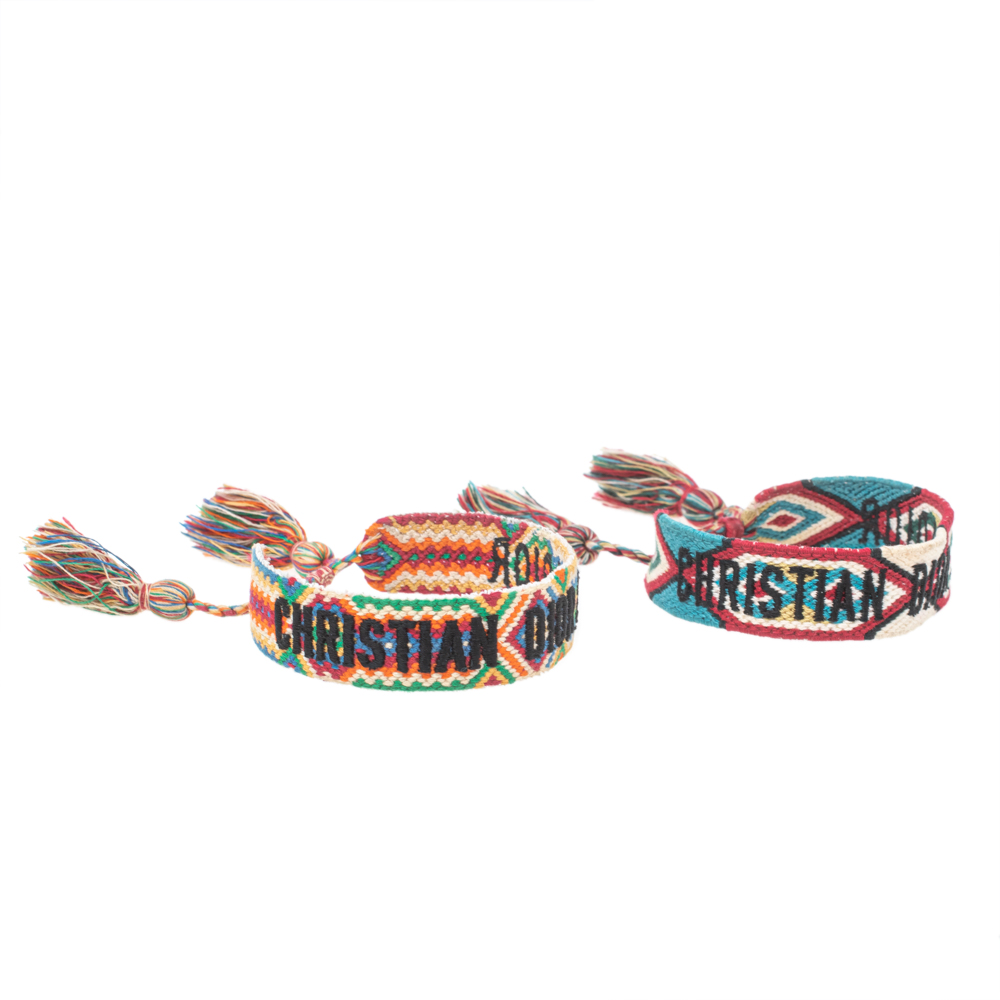

Dior Rainbow Woven J"Adior Double Bracelet, Multicolor
