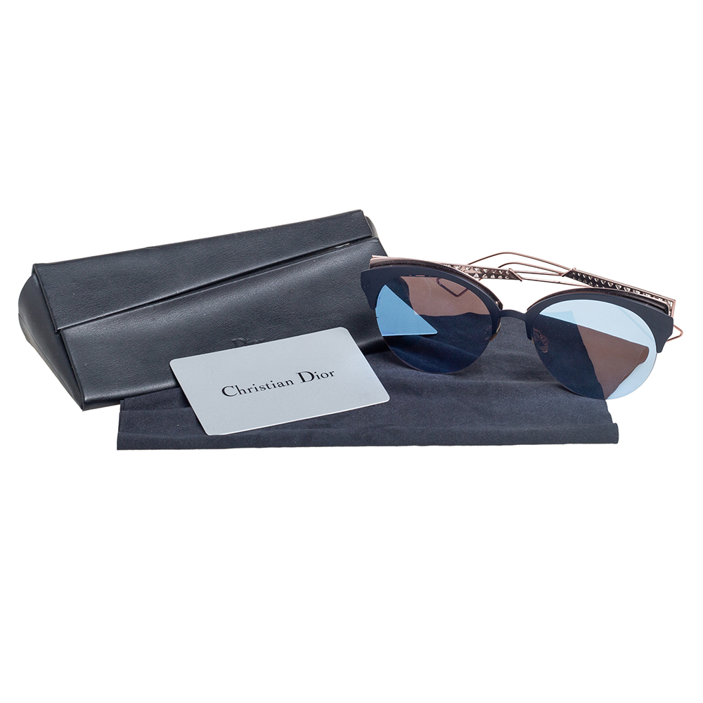 

Dior Black/ Blue Mirrored DioramaClub Cat Eye Sunglasses