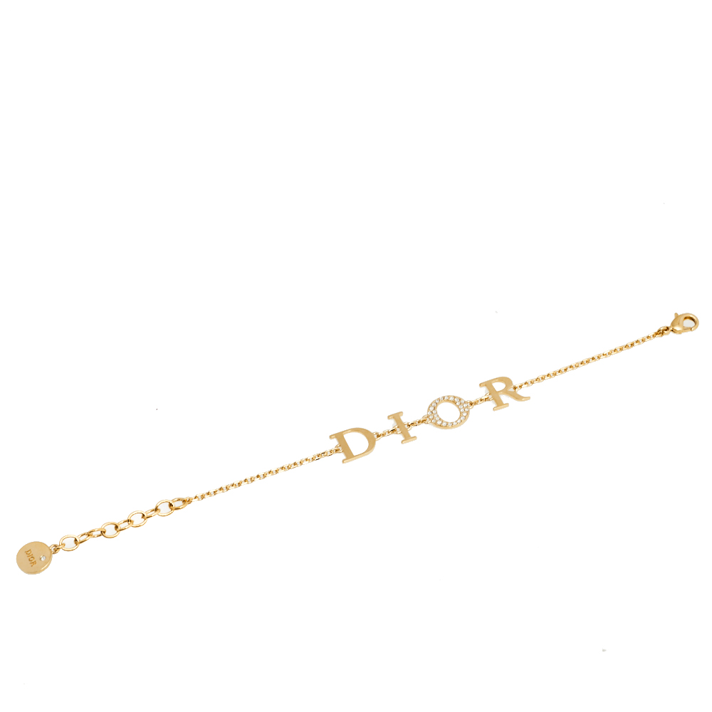 

Dior Gold Tone Crystal Dio(r)evolution Bracelet