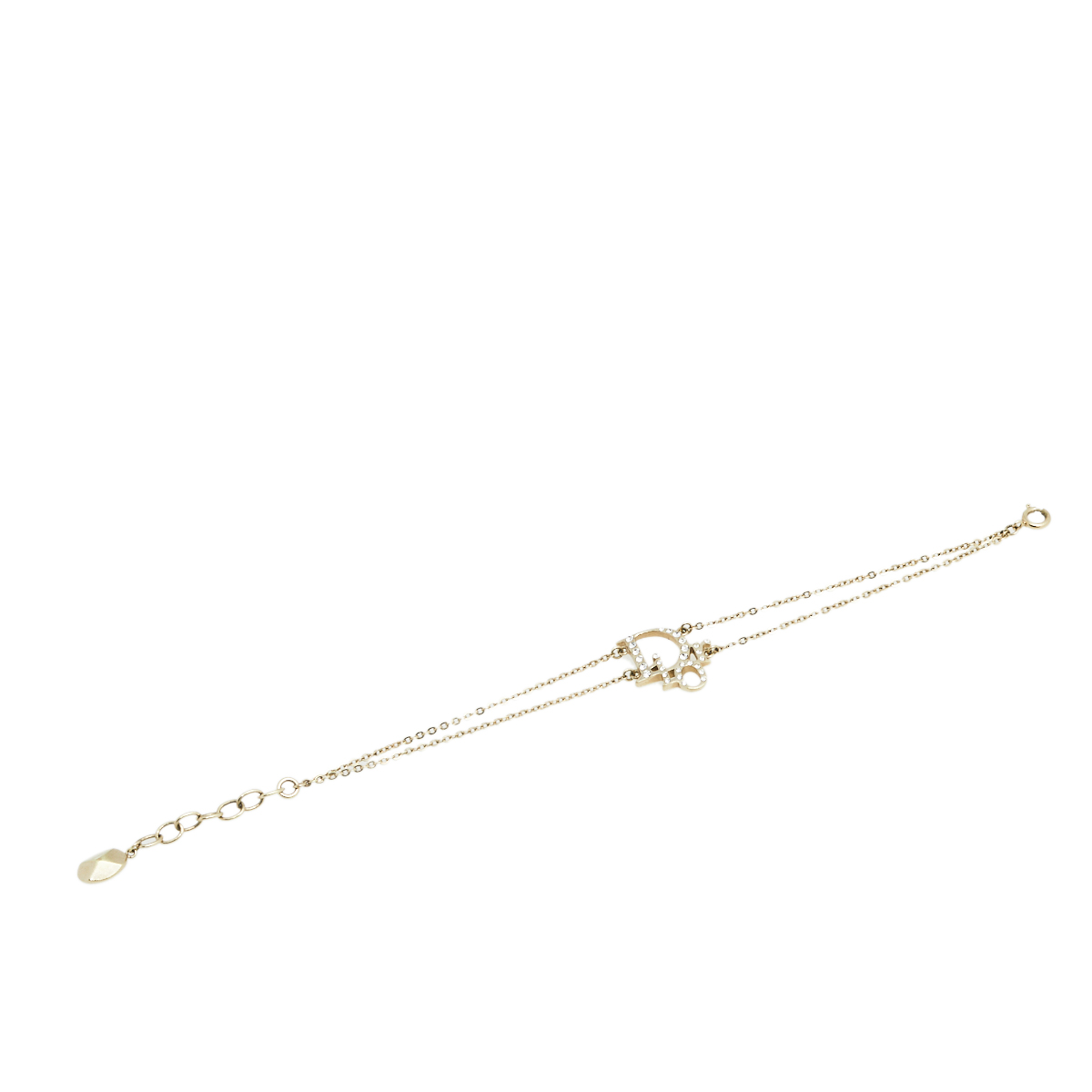 

Dior Gold Tone Crystal Oblique Charm Bracelet