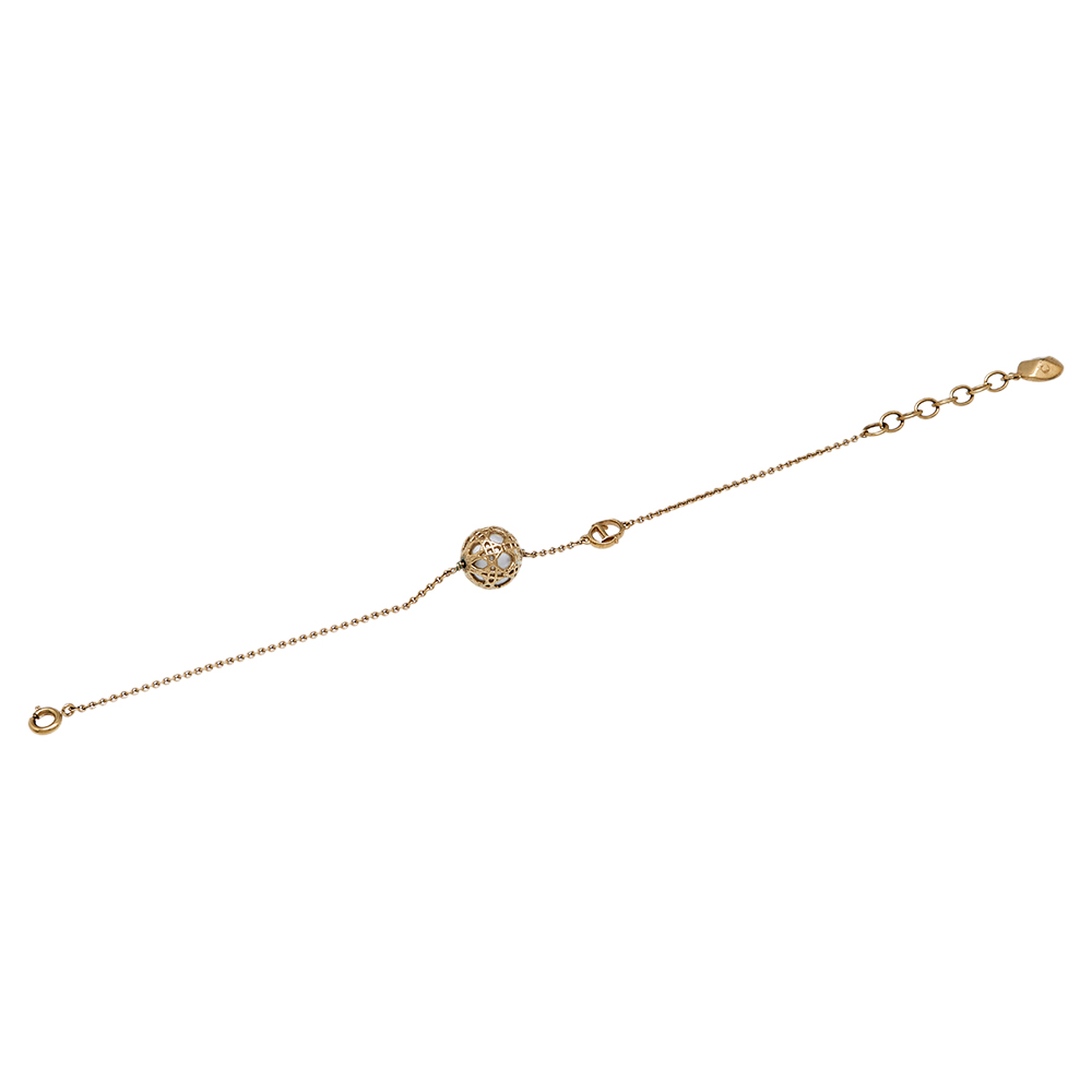 

Dior Secret Cannage Faux Pearl Gold Tone Bracelet