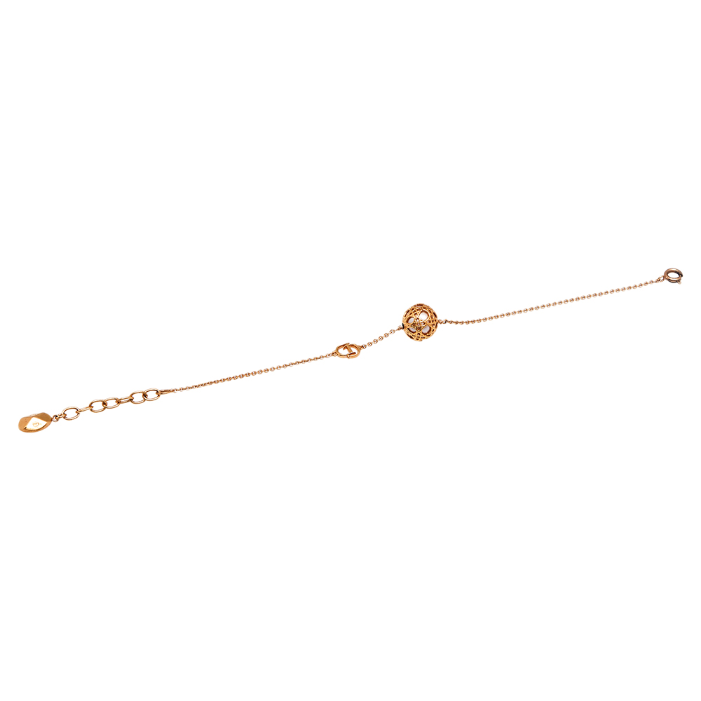 

Dior Secret Cannage Faux Pearl Rose Gold Tone Bracelet