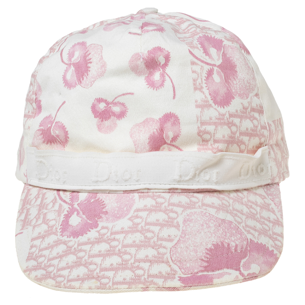 

Dior Pink & White Floral Print Diorissimo Cotton Canvas Cap