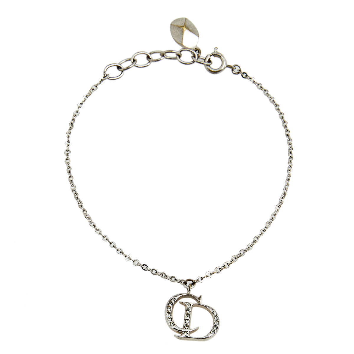 

Dior CD Crystal Silver Tone Charm Bracelet