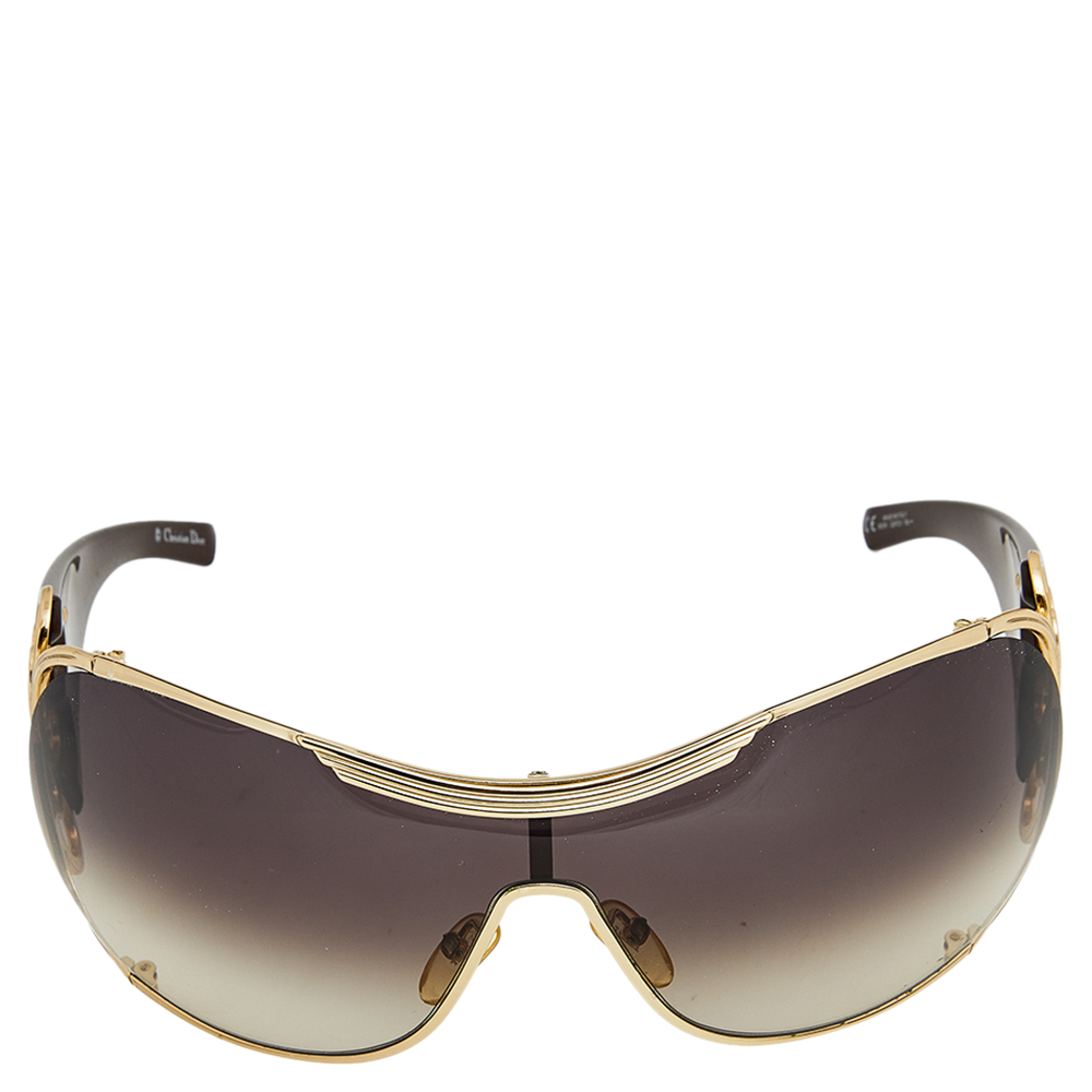 

Dior Gold Tone/ Brown Gradient Diori Shield Sunglasses