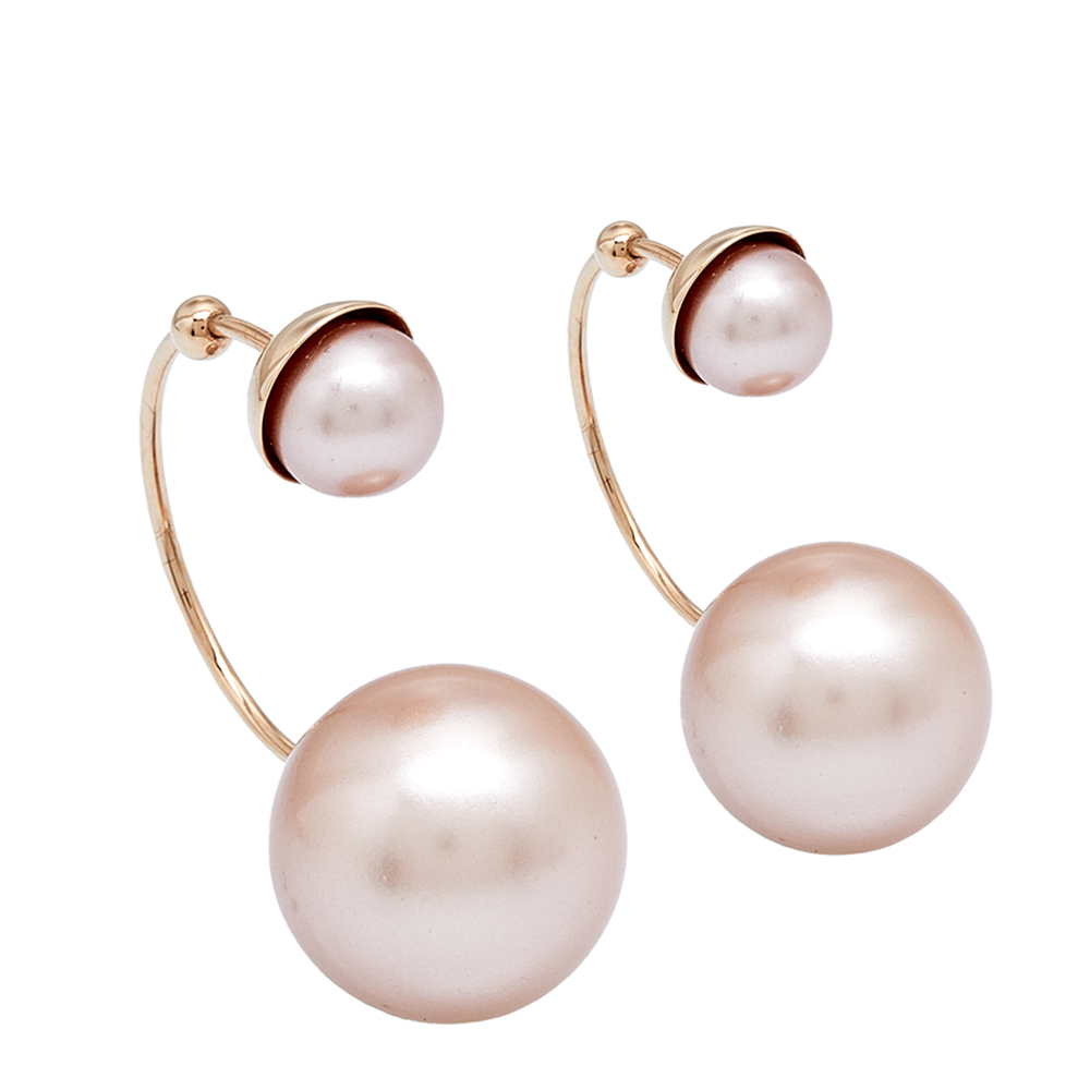 

Dior Ultradior Faux Pearl Gold Tone Metal Earrings