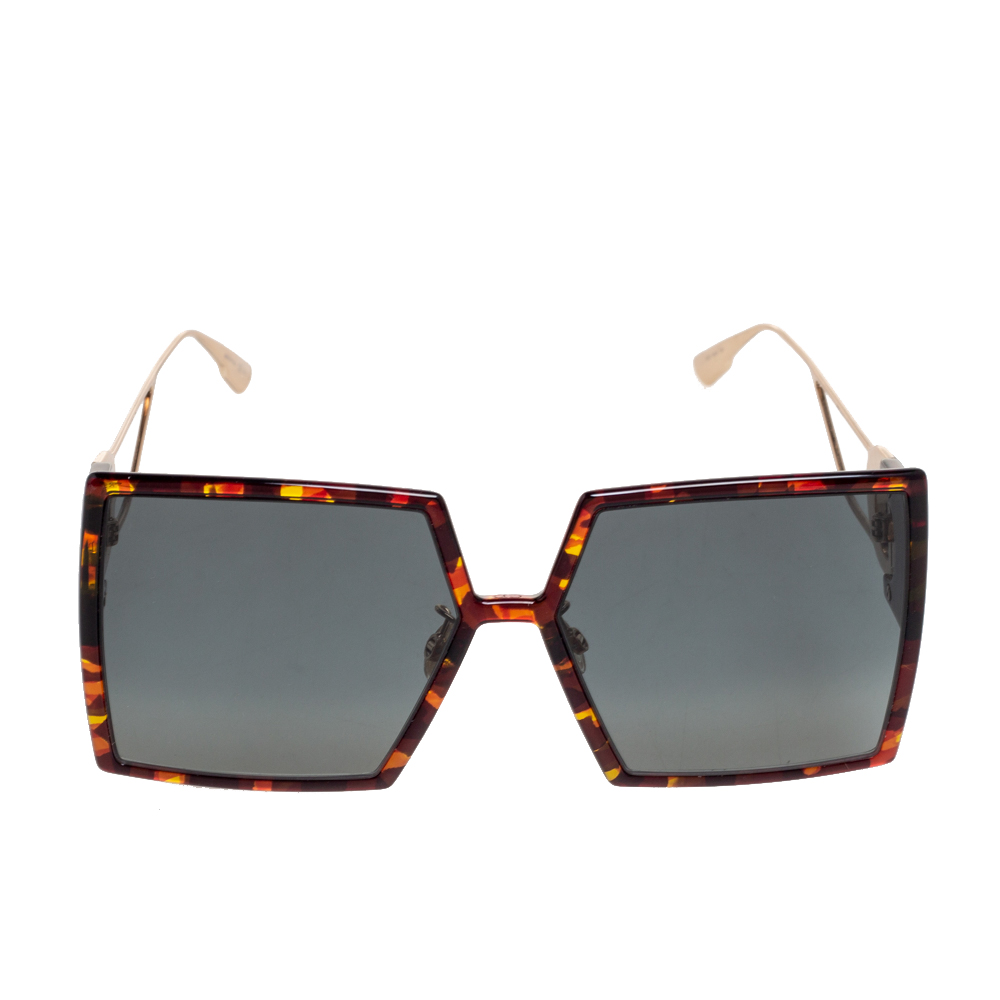 

Dior Dark Havana 30 Montaigne Oversized Square Gradient Sunglasses, Brown