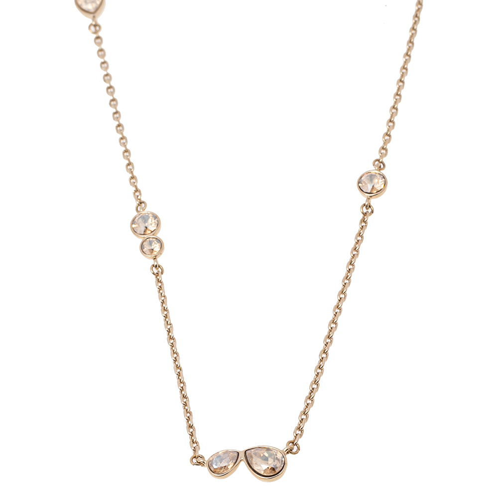 

Dior Crystals Gold Tone Metal Necklace