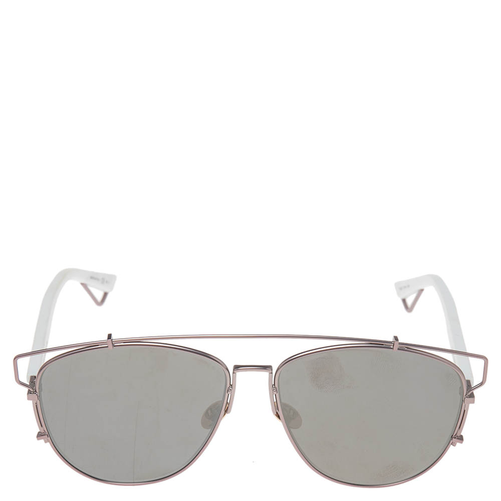 

Dior White and Pink Dior Technologic Aviator sunglasses