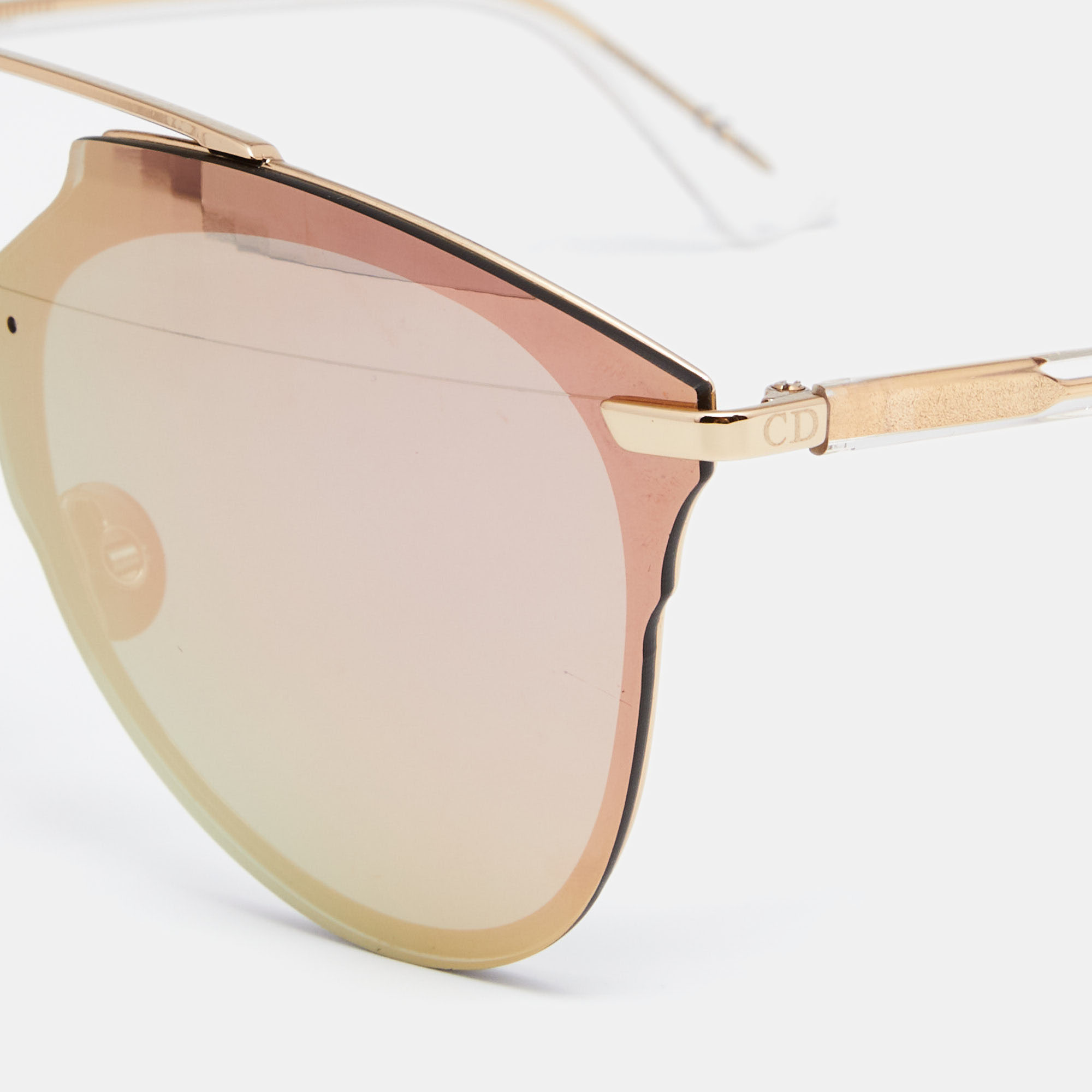 

Dior Gold Tone/ Rose Gold Prism Mirrored DiorReflectedP Aviator Sunglasses
