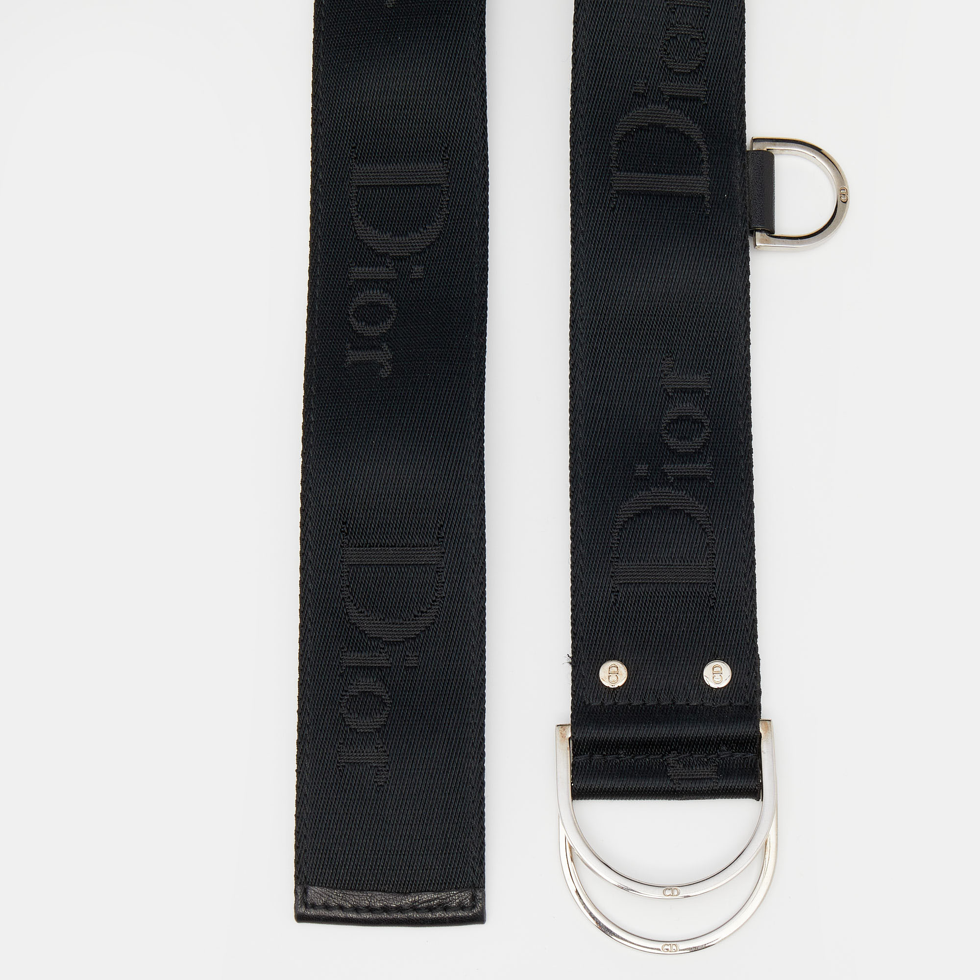 

Dior Black Canvas And Leather D-Ring Belt
