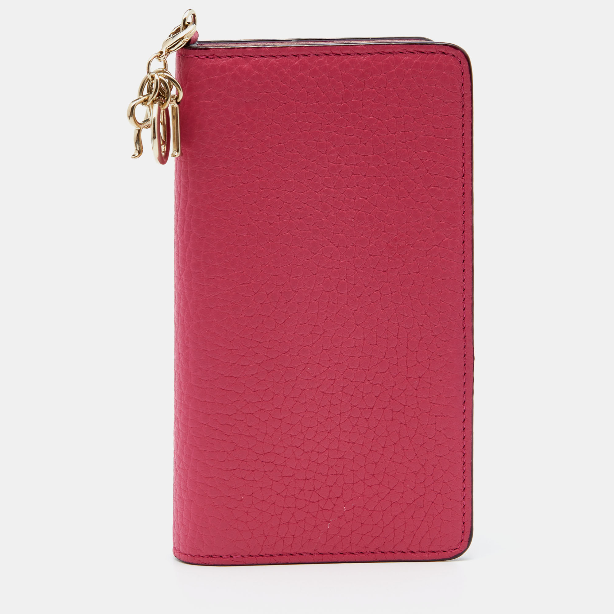 Pre-owned Dior Magenta Leather Iphone 6 Folio Case In Pink