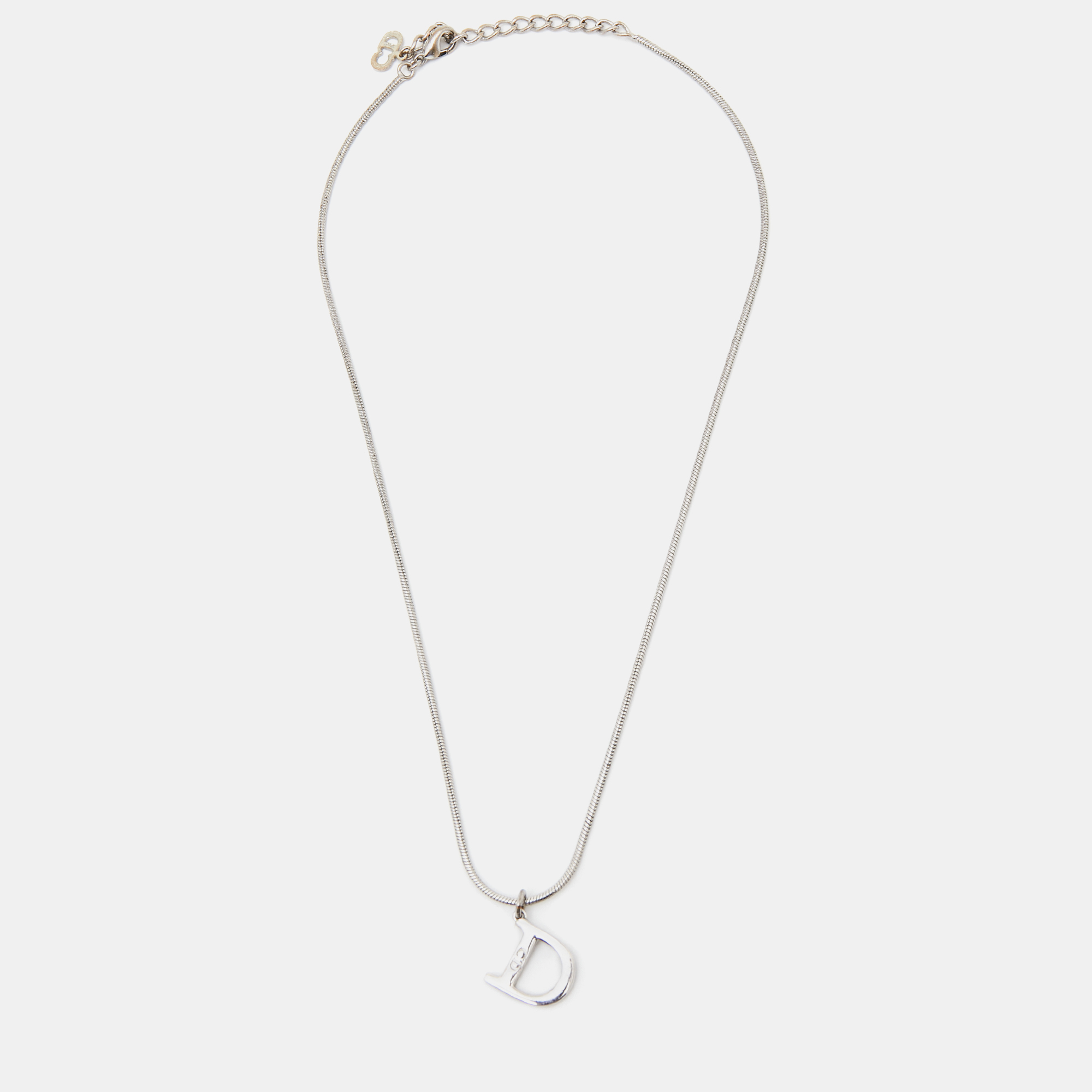 

Dior CD Silver Tone Metal Pendant Necklace