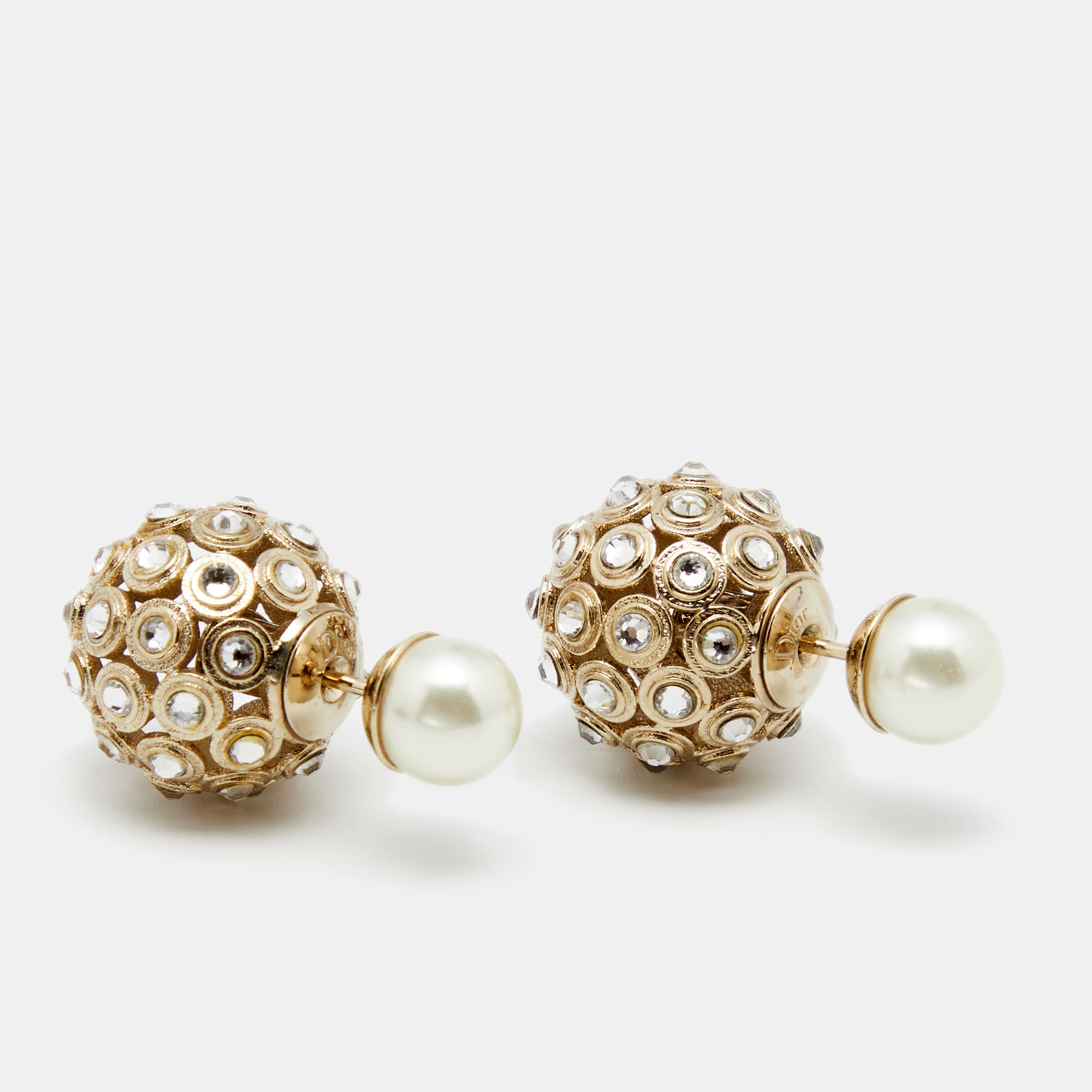 

Dior Mise En Dior Tribale Crystal Gold Tone Stud Earrings