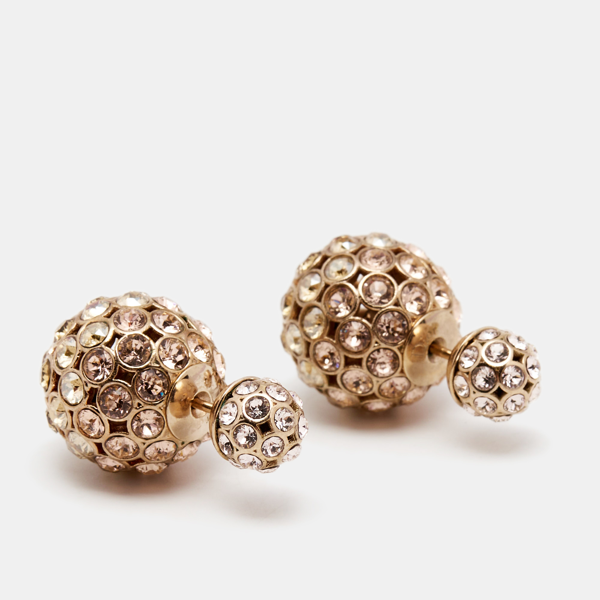 

Dior Mise en Dior Tribales Colored Crystals Gold Tone Metal Stud Earrings