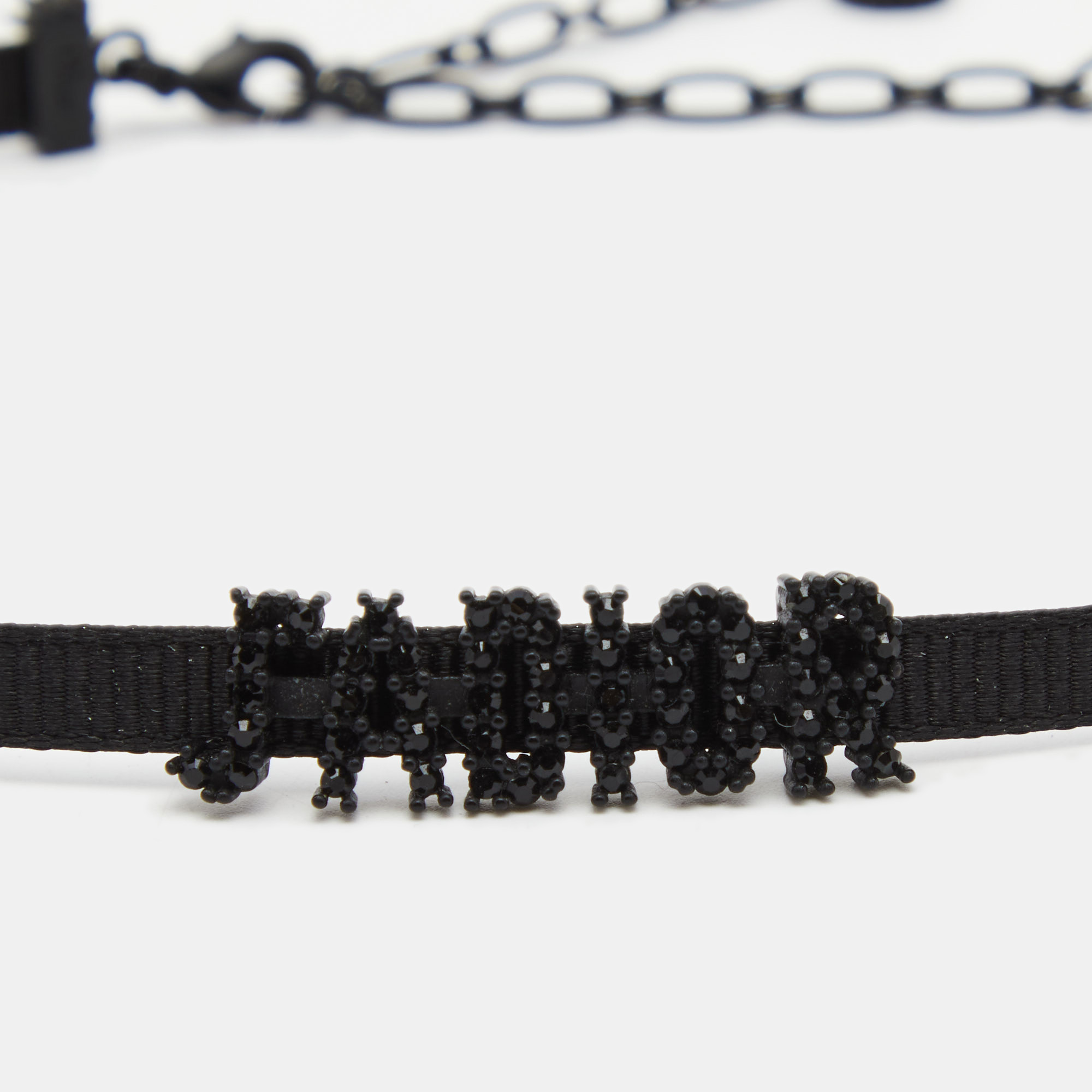 

Dior Black J'adior Crystal Studded Choker Necklace