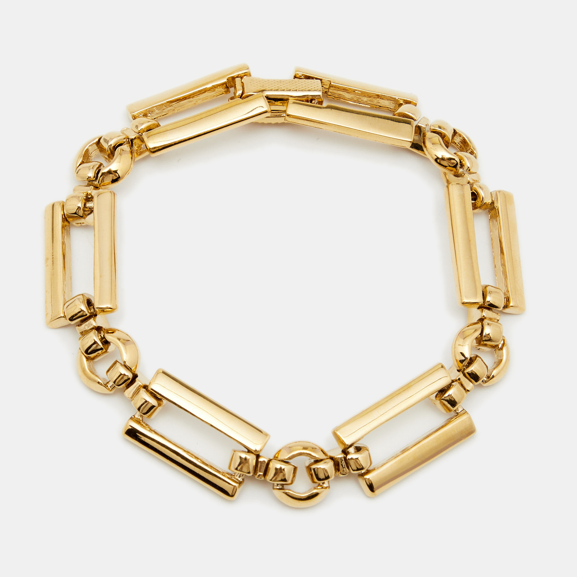 

Dior Crystal Studded Gold Tone Link Bracelet