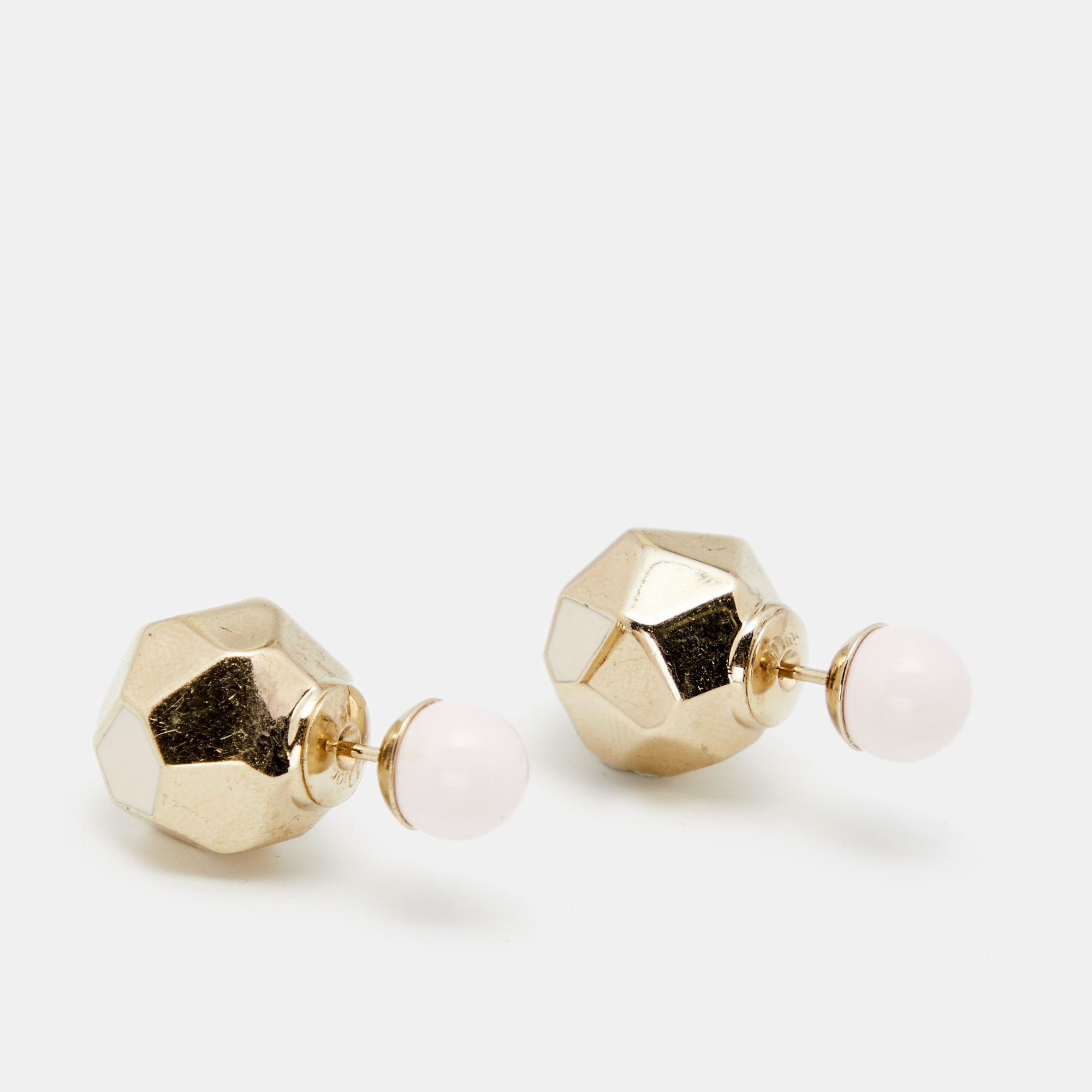 

Dior Mise En Dior Tribales Enamel Resin Gold Tone Stud Earrings