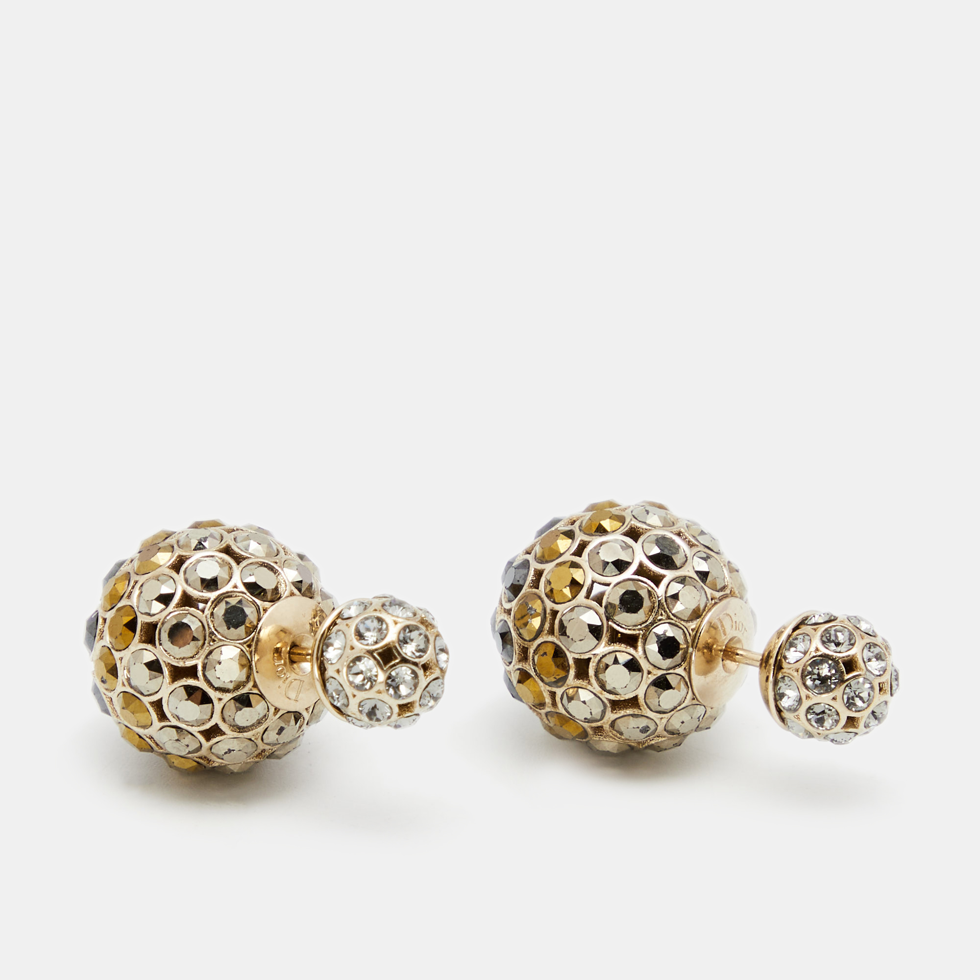 

Dior Tribales Ombre Crystal Embellished Gold Tone Stud Earrings