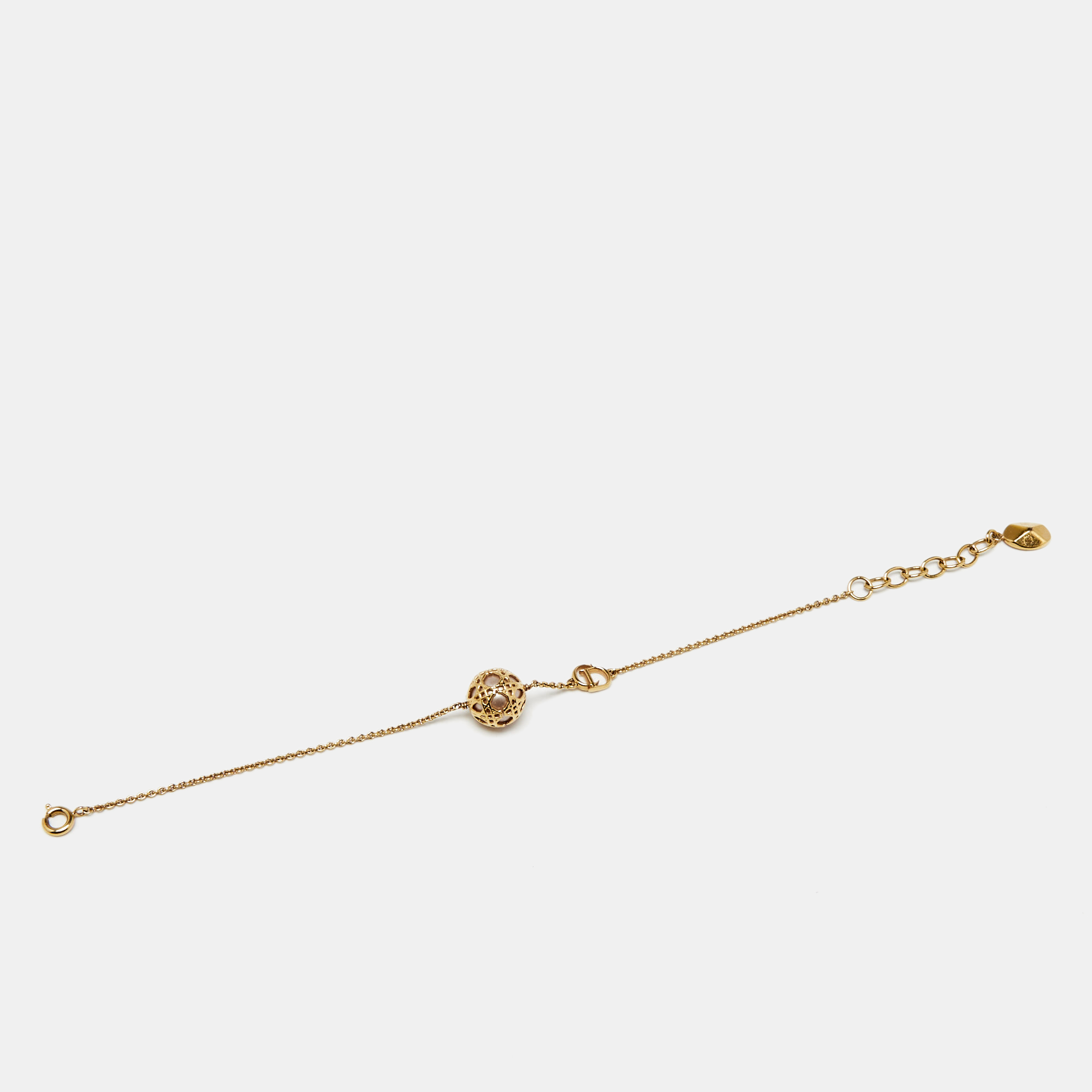 

Dior Secret Cannage Faux Pearl Gold Tone Bracelet