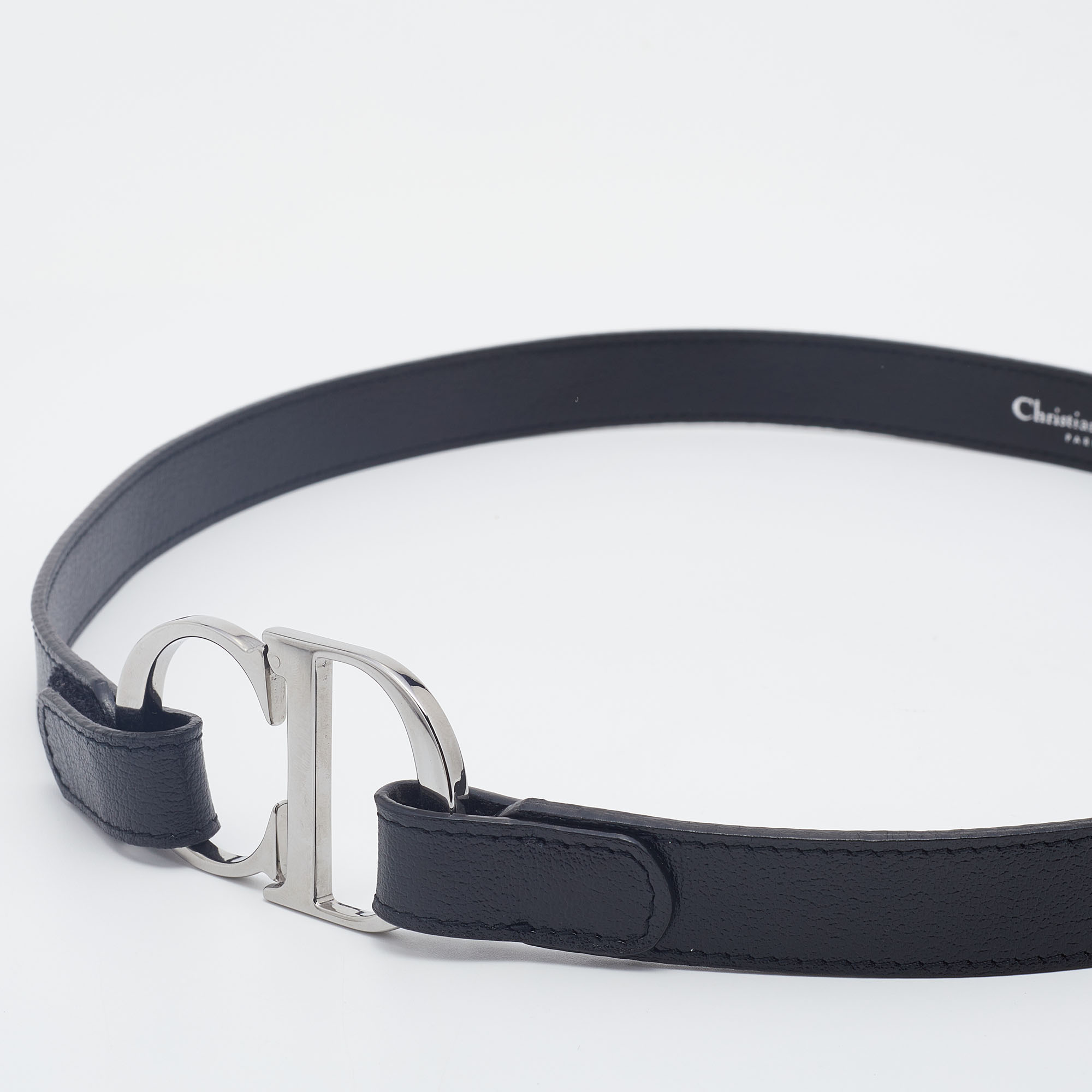 

Dior Black Leather CD Logo Belt