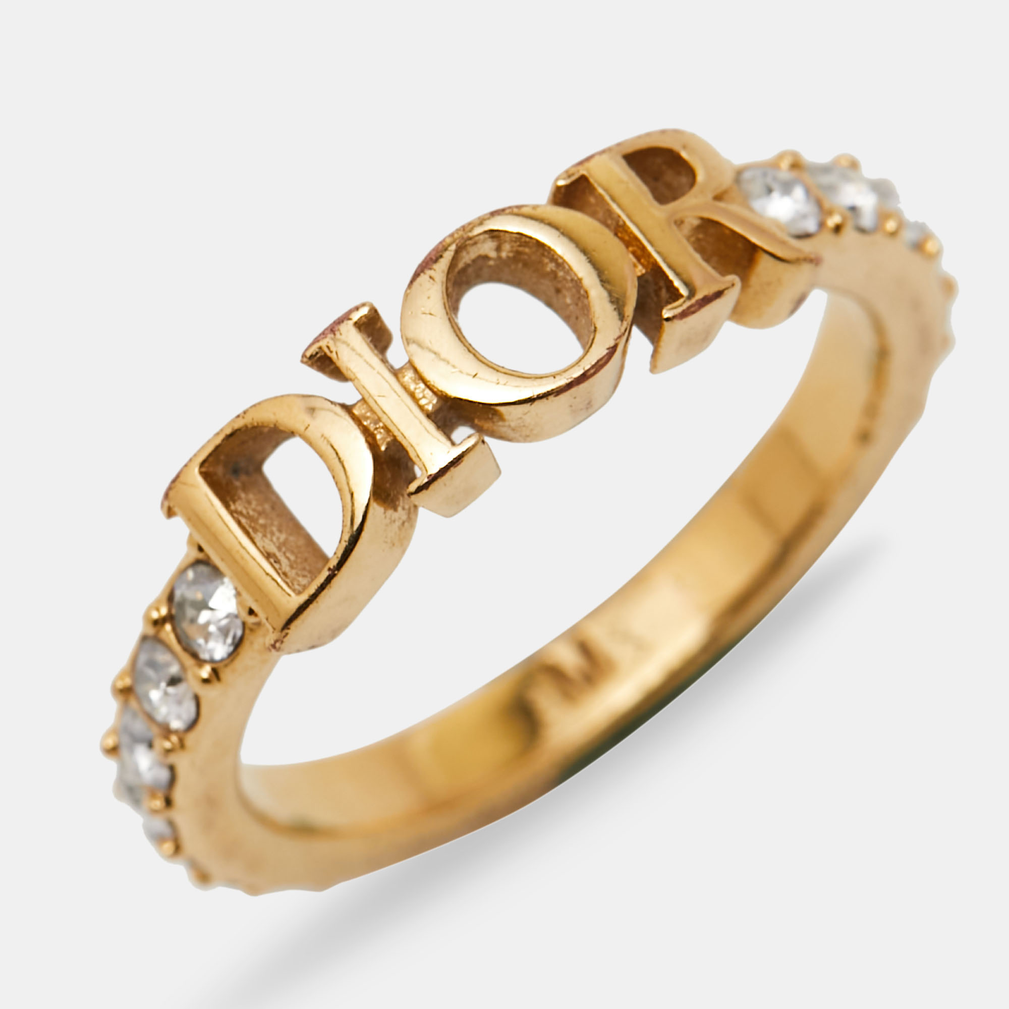 

Dior Diorevolution Crystals Gold Tone Ring Size