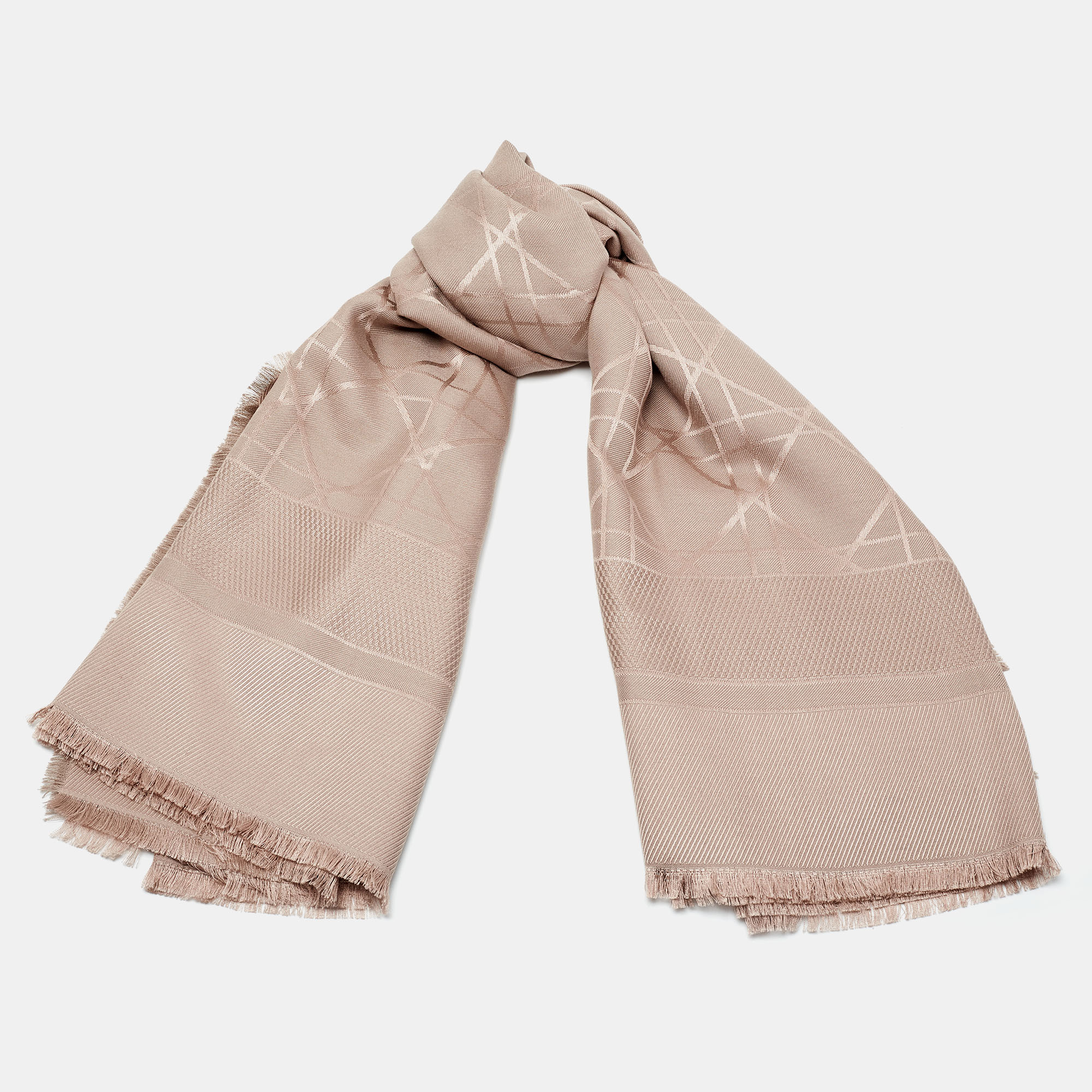 

Dior Light Pink Cannage Silk & Wool Scarf