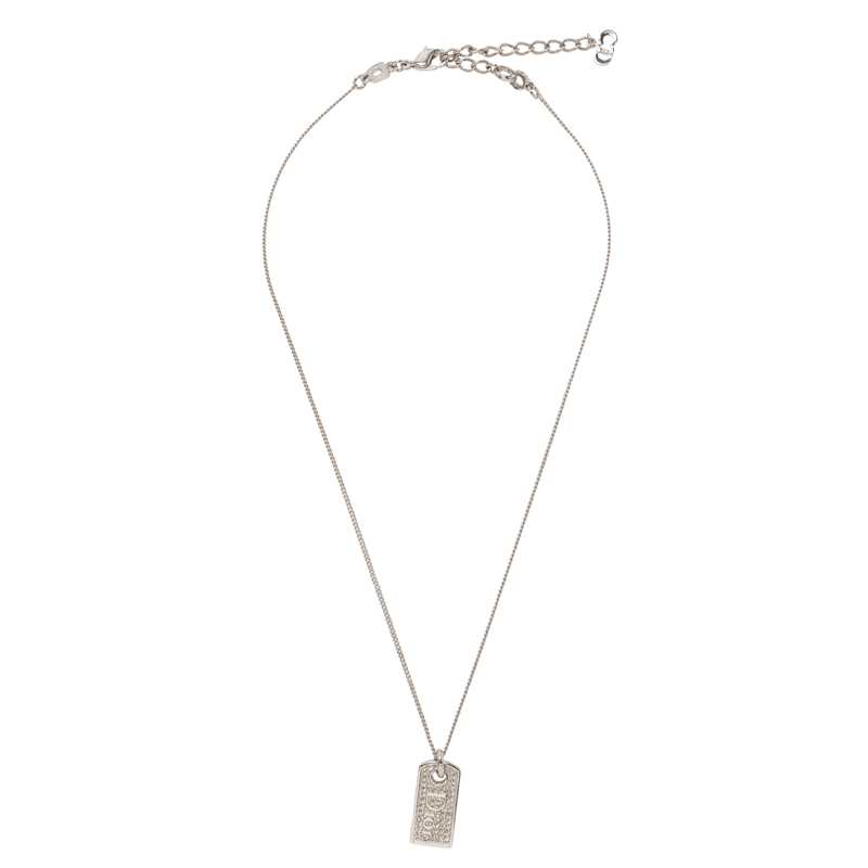 

Dior Crystal Silver Tone Pendant Necklace