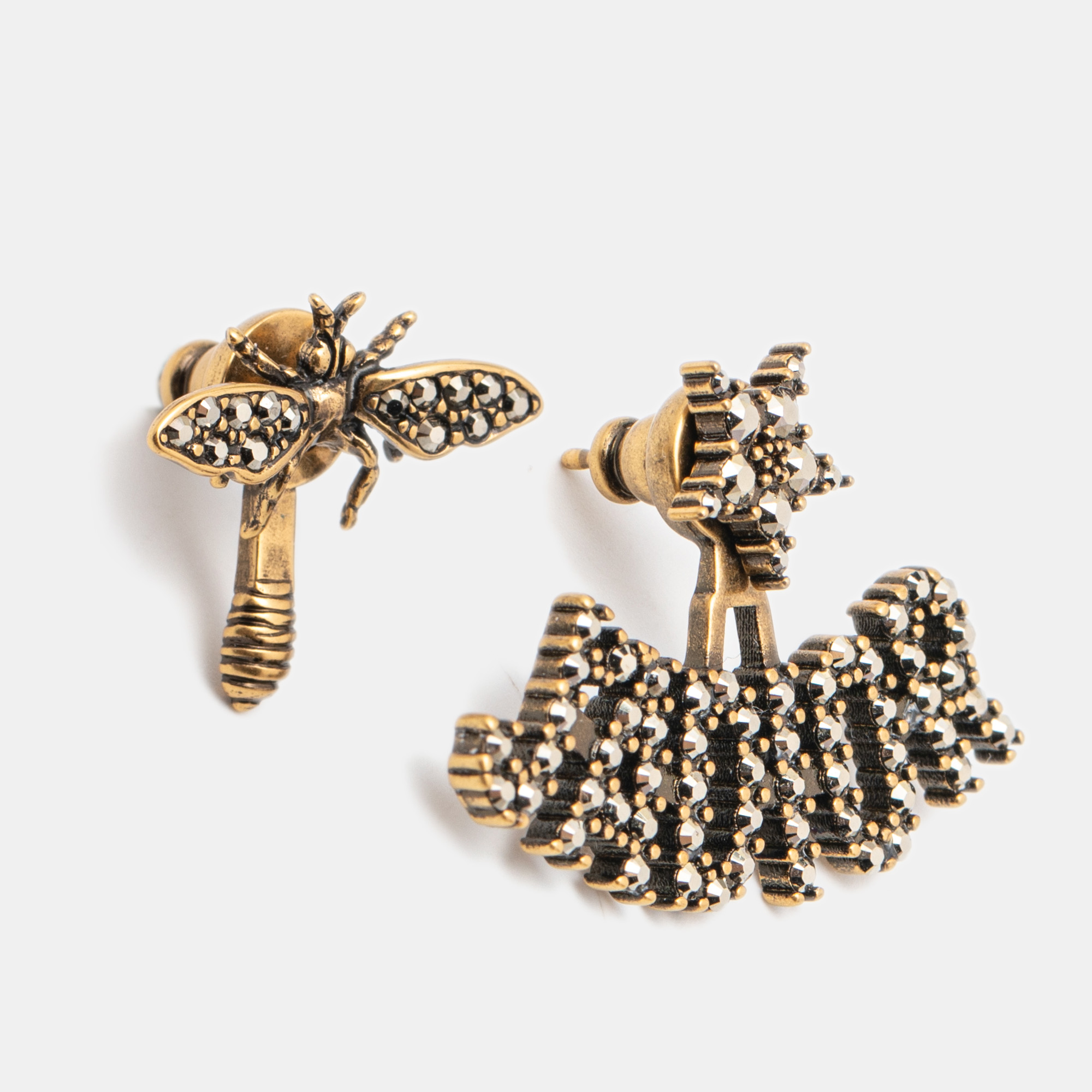 

Dior Aged Gold Tone J'adior Bee Earrings