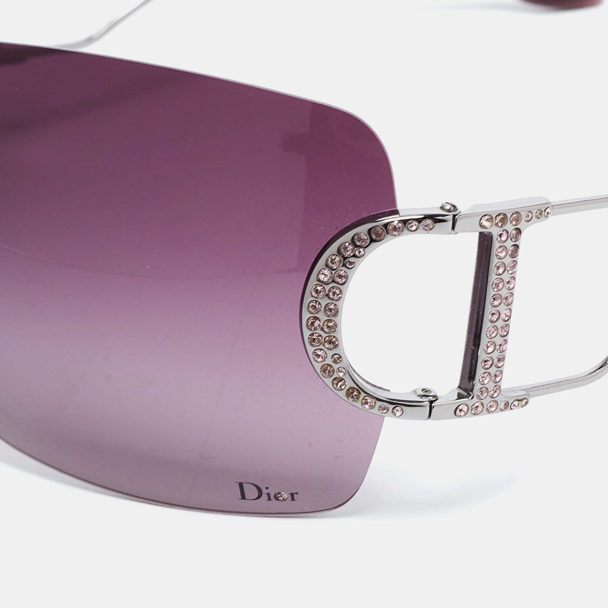 

Dior Purple Gradient Diorly Crystals Embellishment Sunglasses