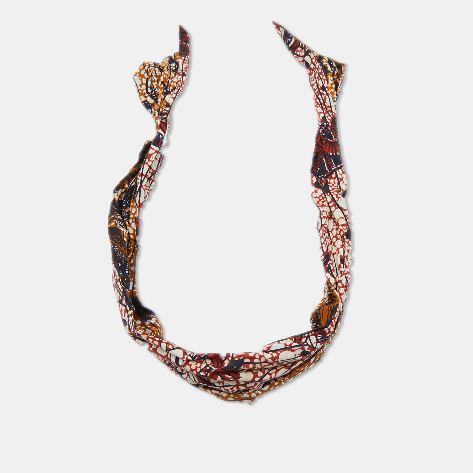 

Christian Dior Brown/ White African Print Cotton Head Wrap