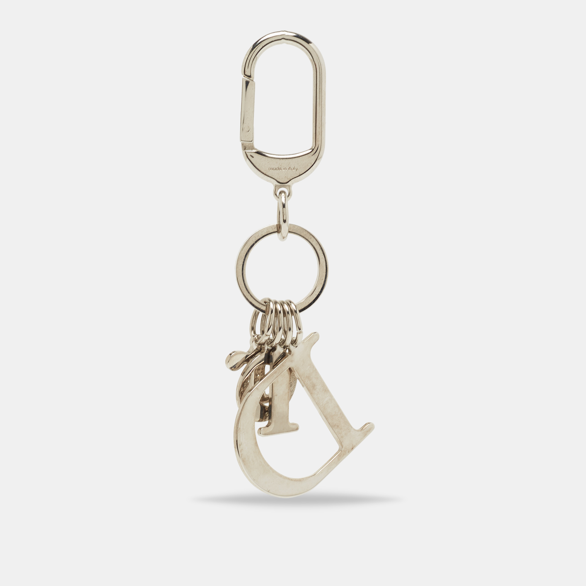 

Dior Silver Tone Crystal Embellished Logo Letter Bag Charm