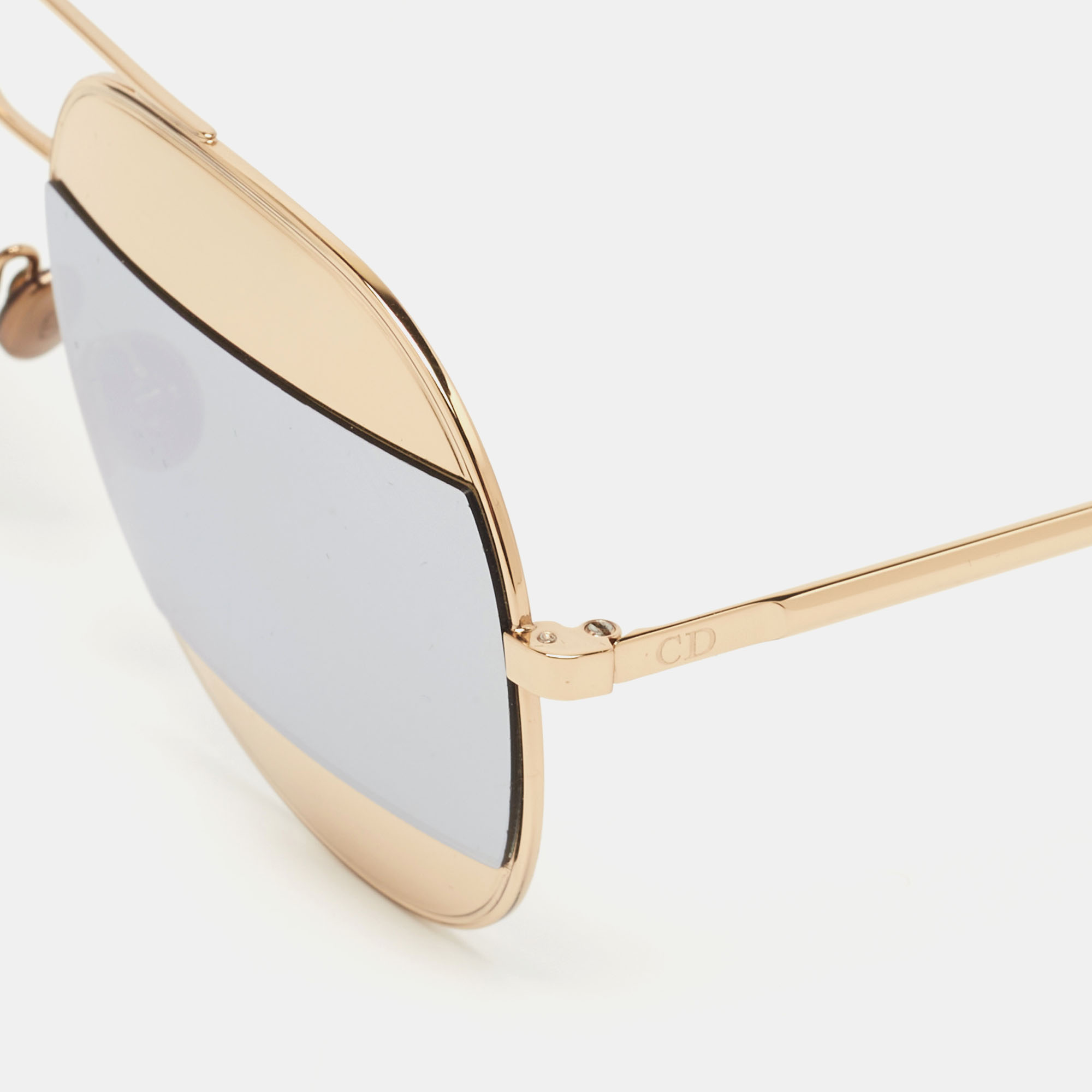 

Dior Gold/Silver Split 000DC Aviator Sunglasses