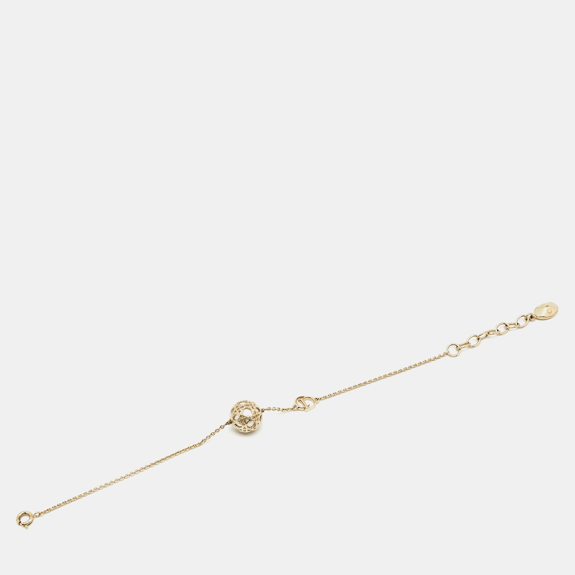 

Dior Secret Cannage Faux Pearl Gold Tone Bracelet