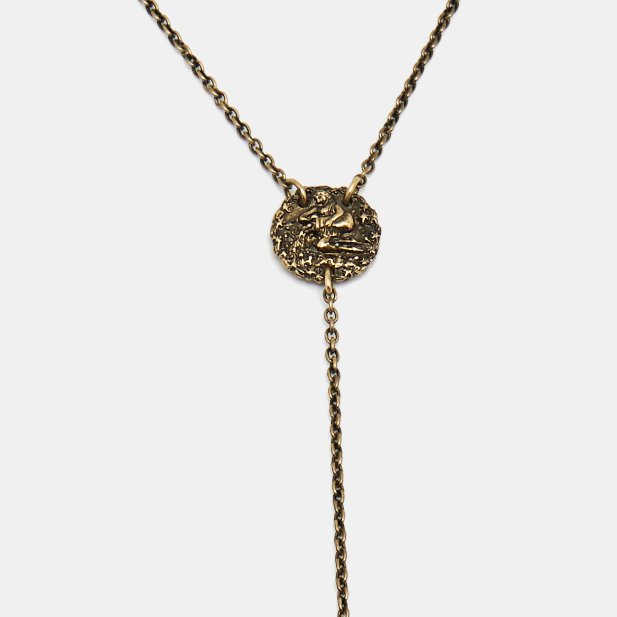 

Dior Aged Gold Tone Amulettes d'amour Star Pendant Necklace