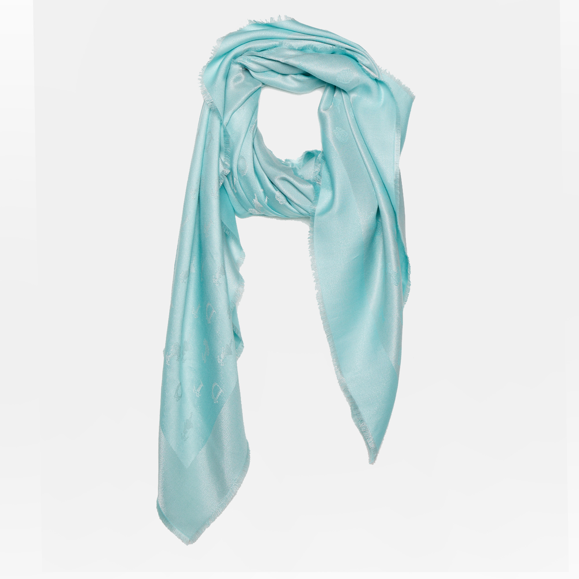 

Christian Dior Sea Green Lurex Silk Jacquard Scarf