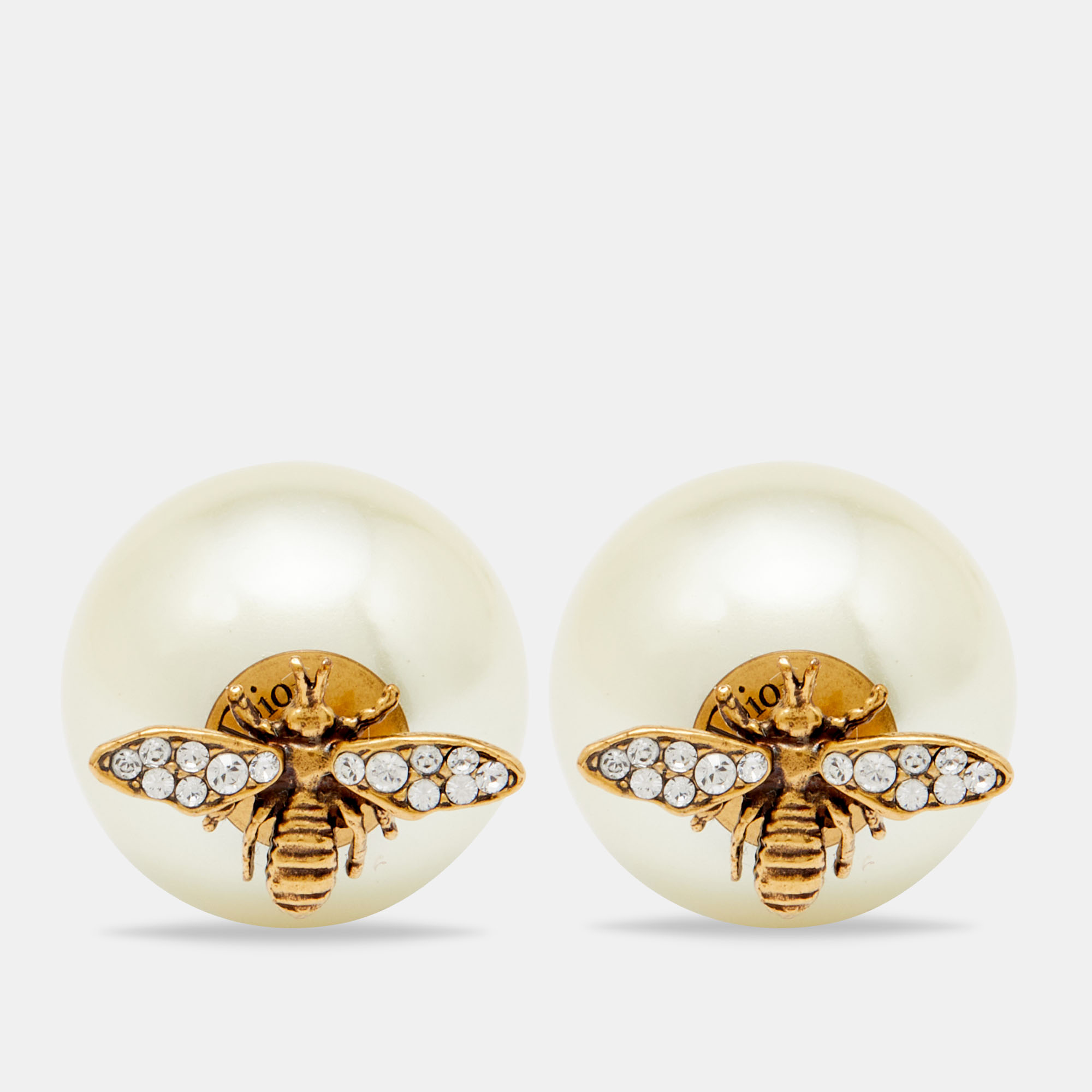 Dior Mise En Dior Tribal Bee Faux Pearl Stud Earrings Dior The Luxury Closet