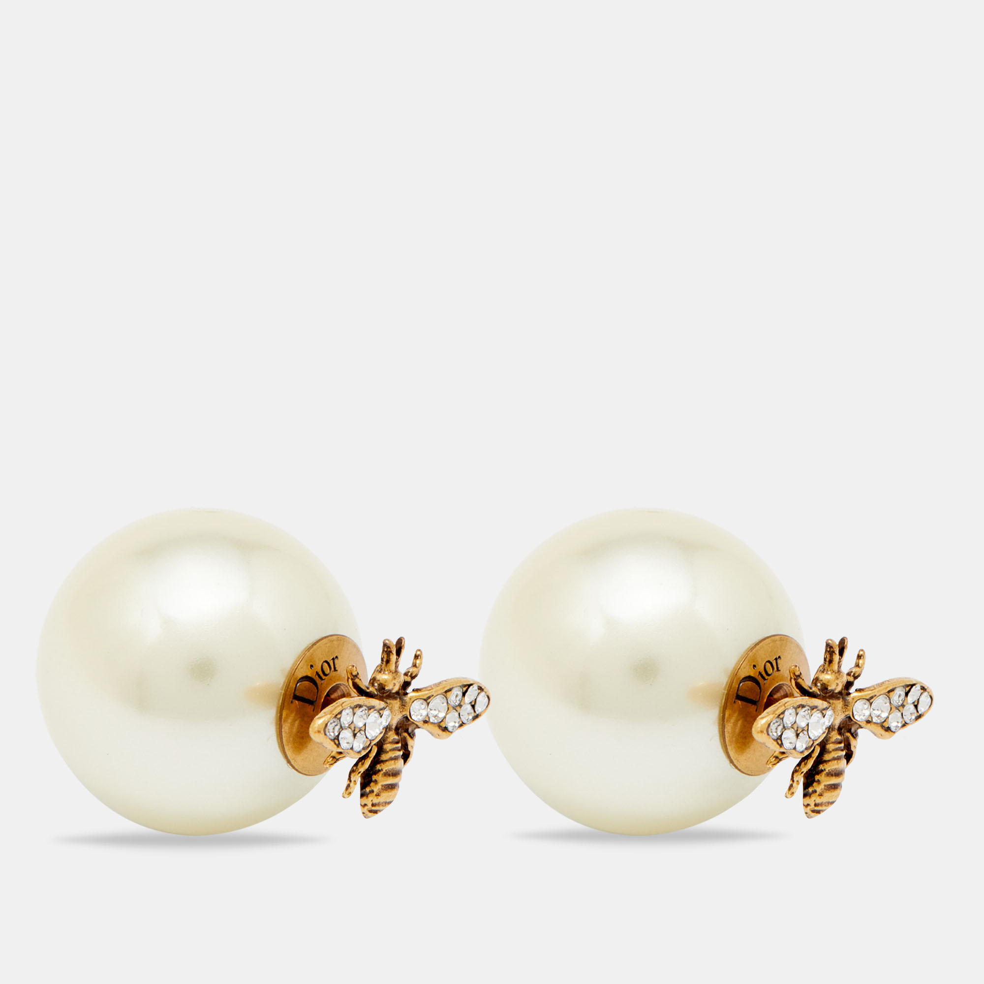 

Dior Mise En Dior Tribal Bee Faux Pearl Stud Earrings, White