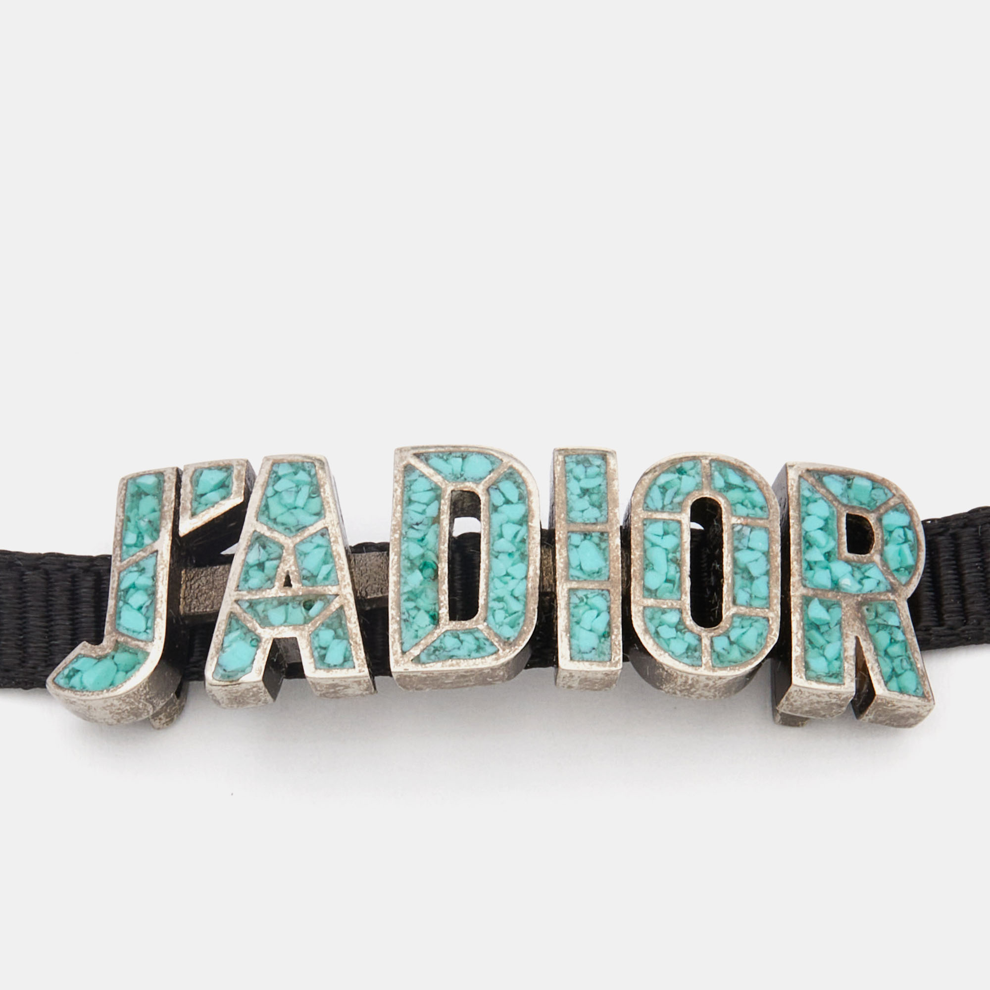 

Dior J'ADior Black Fabric & Blue Enamel Choker Necklace