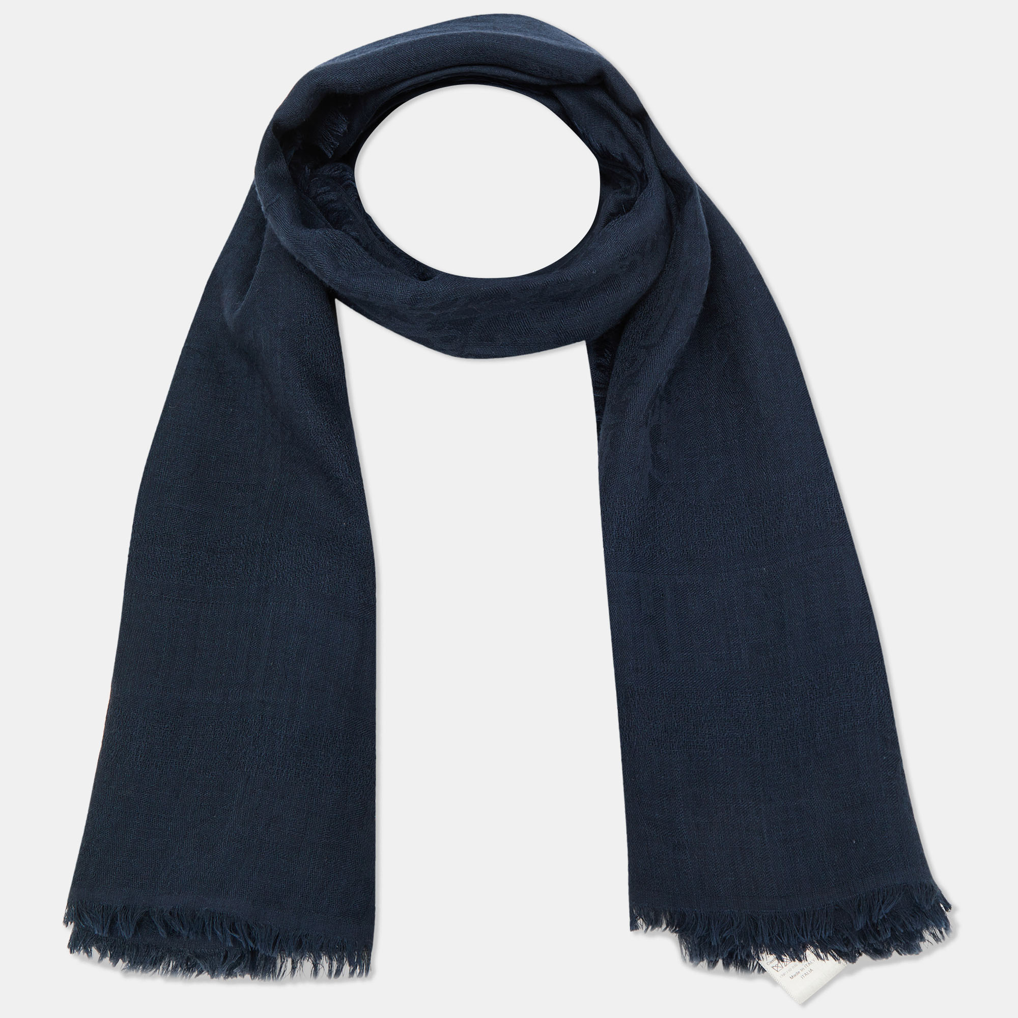 

Dior Midnight Blue Oblique Silk & Cashmere Shawl