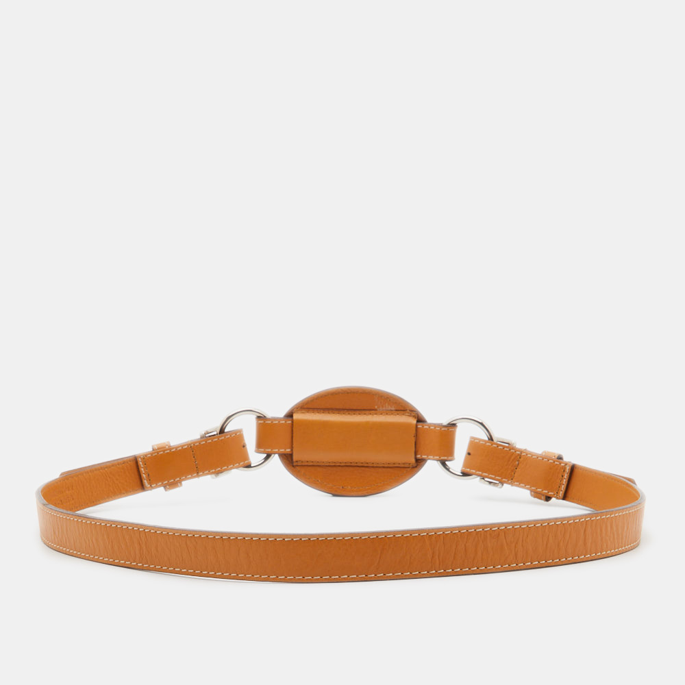 

Dior Tan Leather CD Plague Buckle Belt